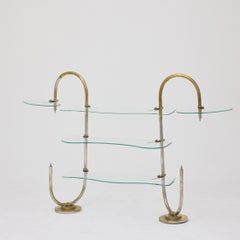 Early 20th Century Art Nouveau Metal and Glass Patisserie Display Shelf