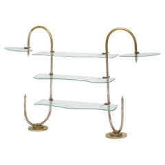 Early 20th Century Art Nouveau Metal and Glass Patisserie Display Shelf