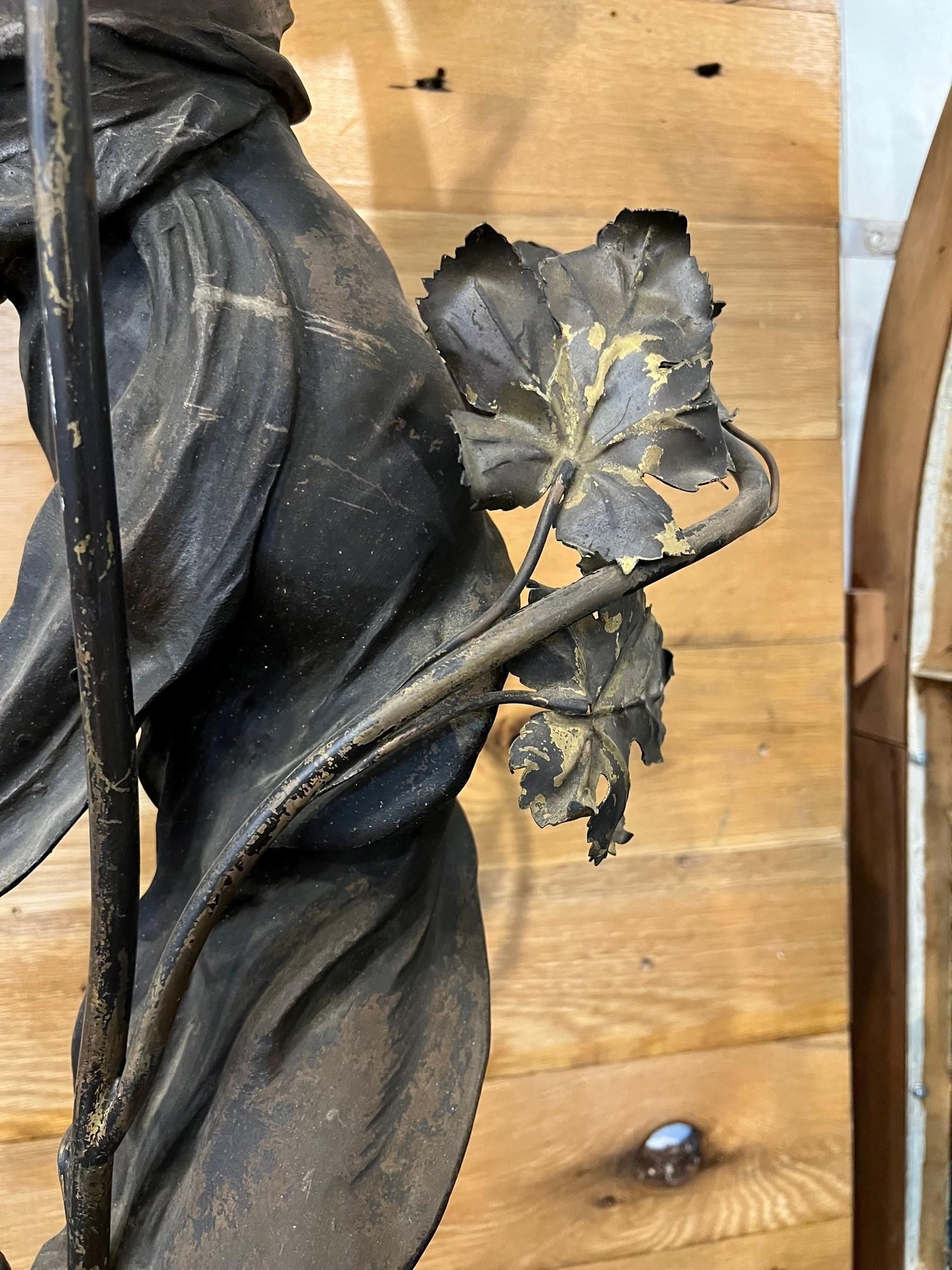 Newel-Postlampe im Art nouveau-Stil des frühen 20. Jahrhunderts von Fabrication Francaise Paris im Angebot 9