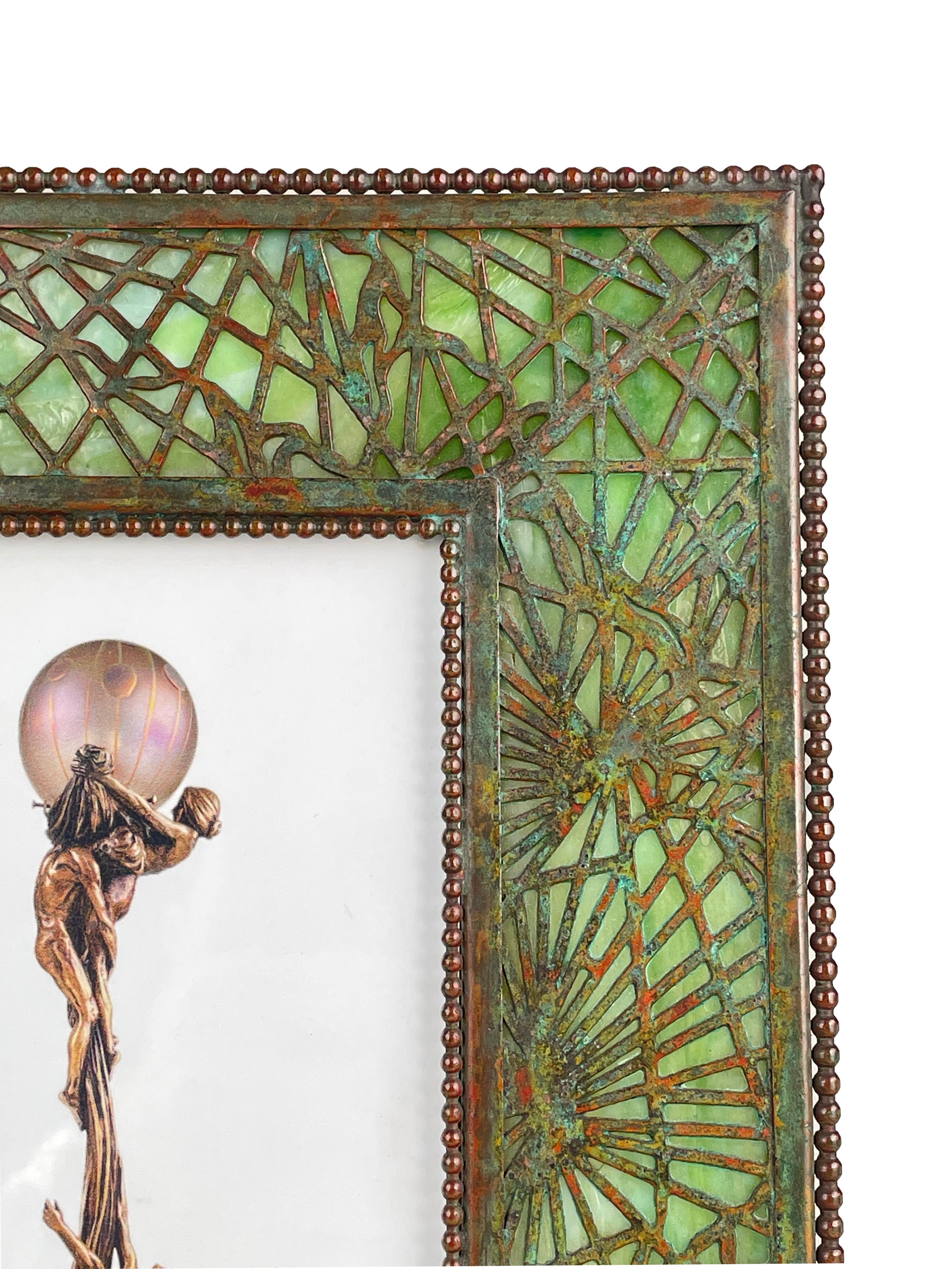 American Early 20th Century Art Nouveau Pine Needle Picture Frame by Tiffany Studios