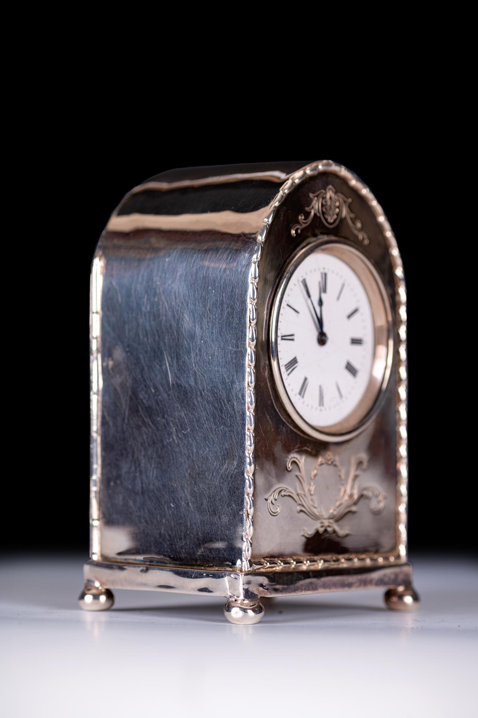 Orologio da carrozza in argento Art Nouveau dei primi del Novecento di William Comyns London in vendita 1