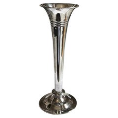 Vintage Early 20th Century Art Nouveau Silver Plate Trumpet Vase - Reed & Barton