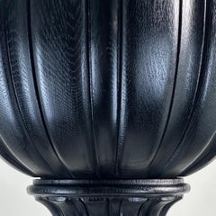 Victorian Carved Ebonized Oak Torchiere Floor Lamp, England, c. 1890s