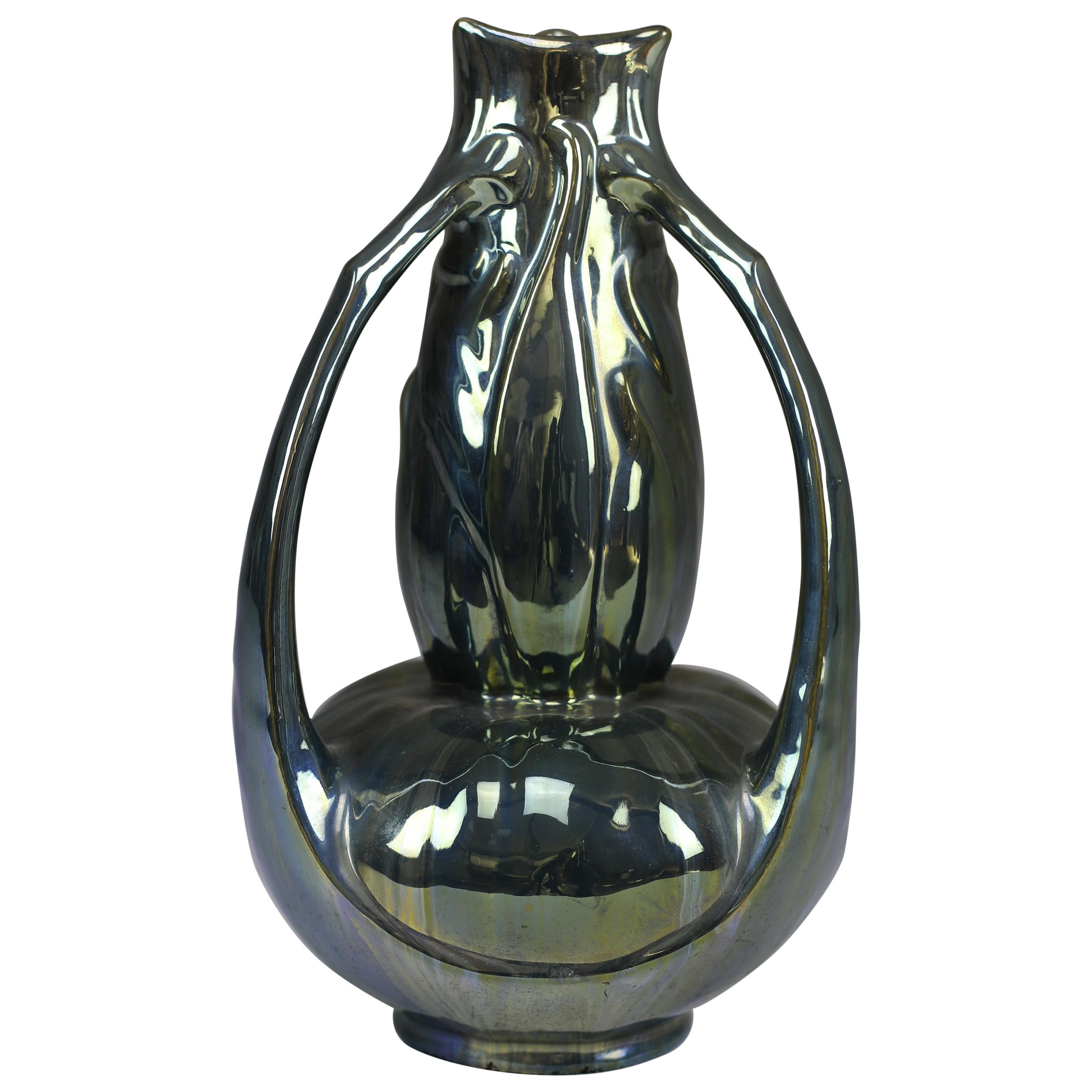 Vase Art nouveau du début du XXe siècle par Alphonse Cytre, 1910