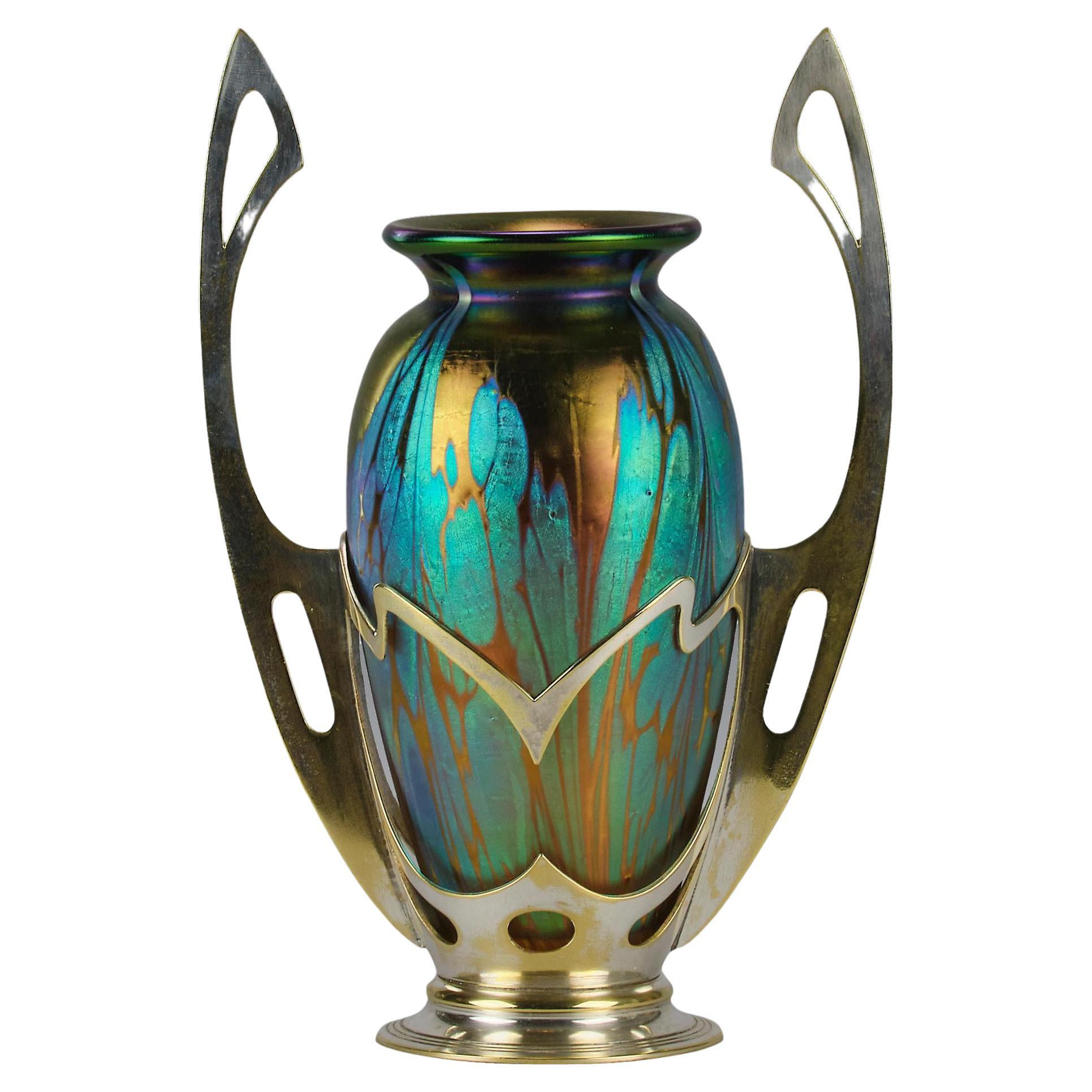 Early 20th Century Art Nouveau Vase entitled "Secessionist Vase" by Loetz  Witwe For Sale at 1stDibs