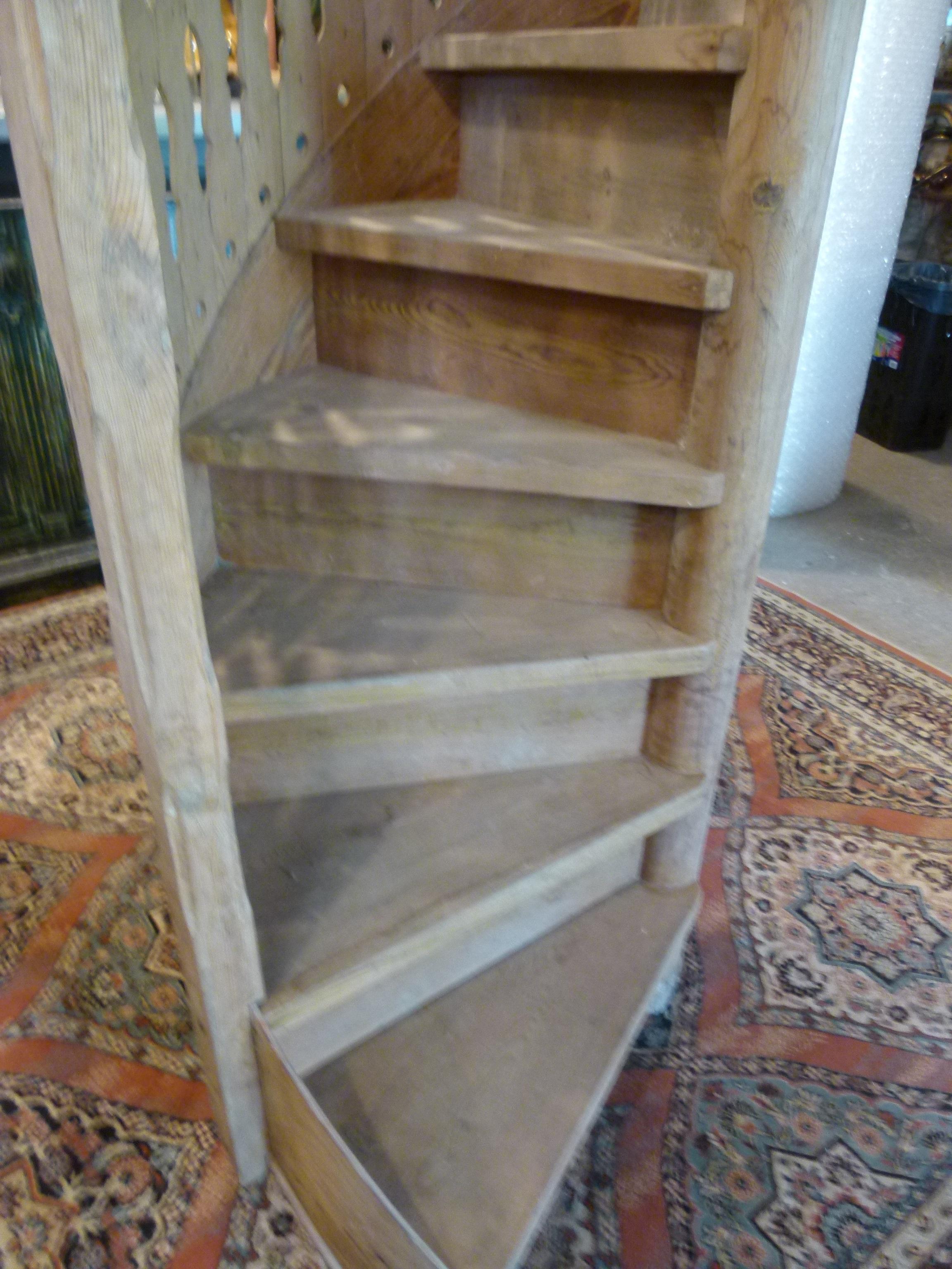 Art Nouveau Early 20th Century  Spiral Staircase from Spain, Pine Wood