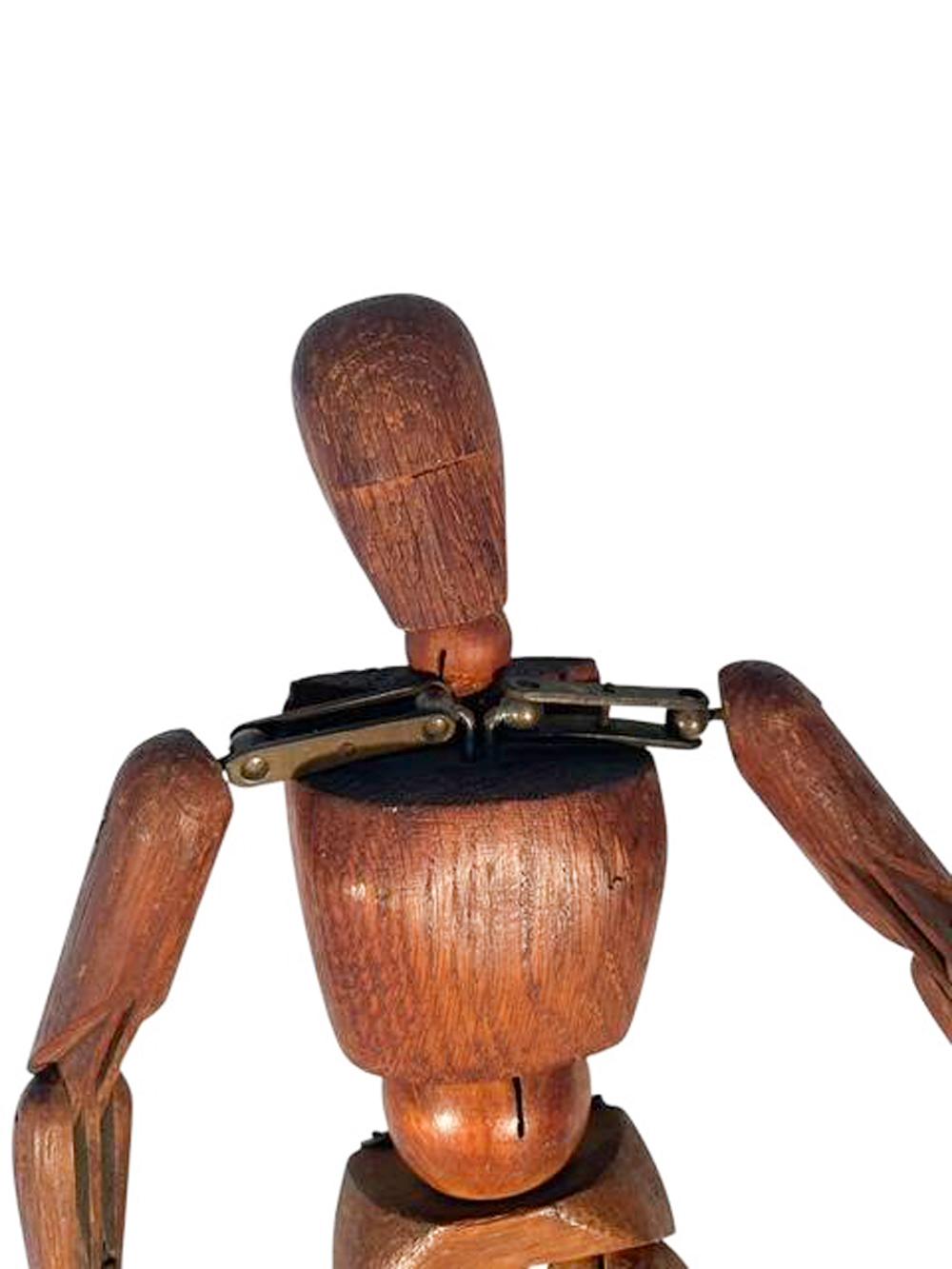 Métal Mannequin d'artiste ou figure de pose en bois sculpté articulé du début du 20e siècle en vente