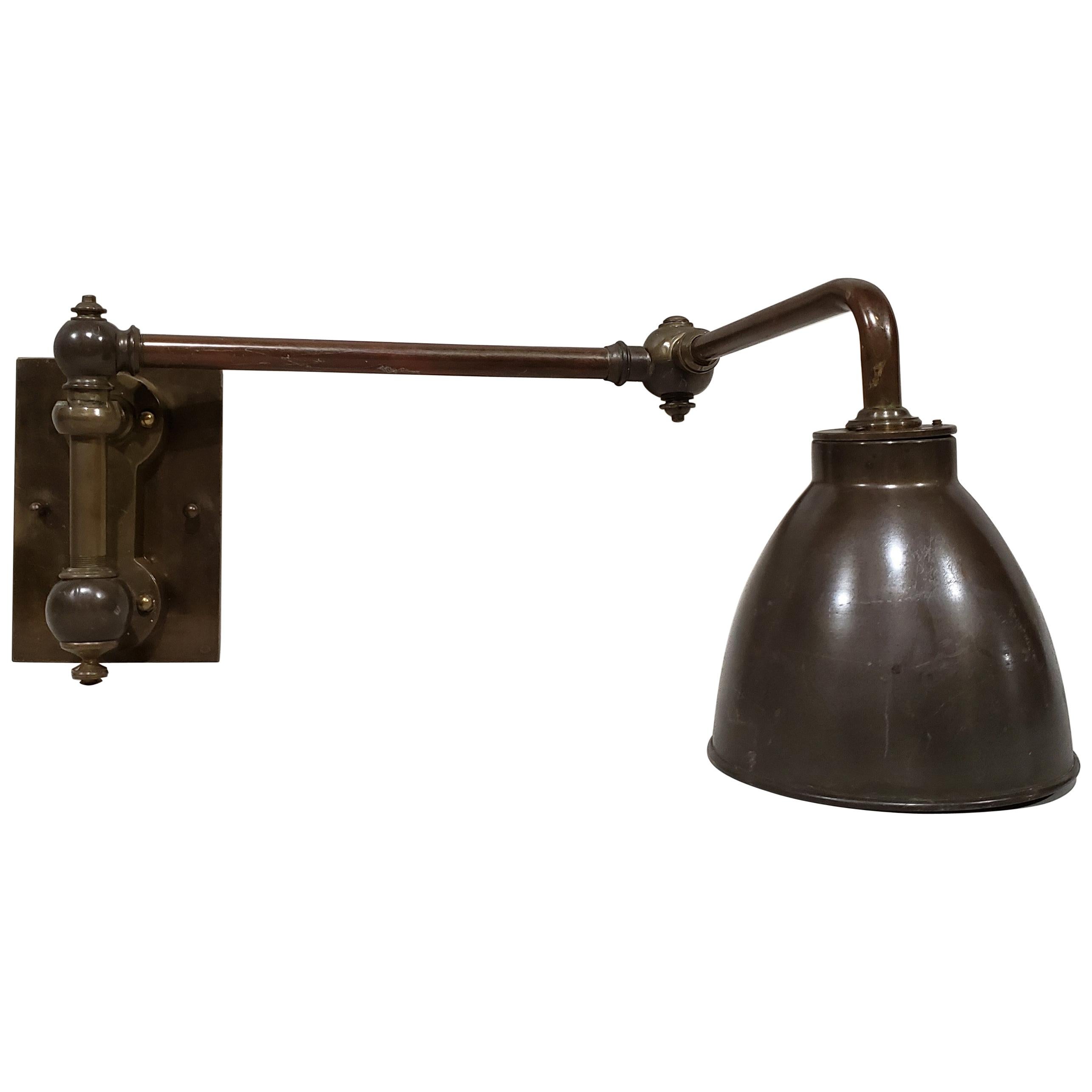 Early 20th Century Articulating Wall Mount Train Light