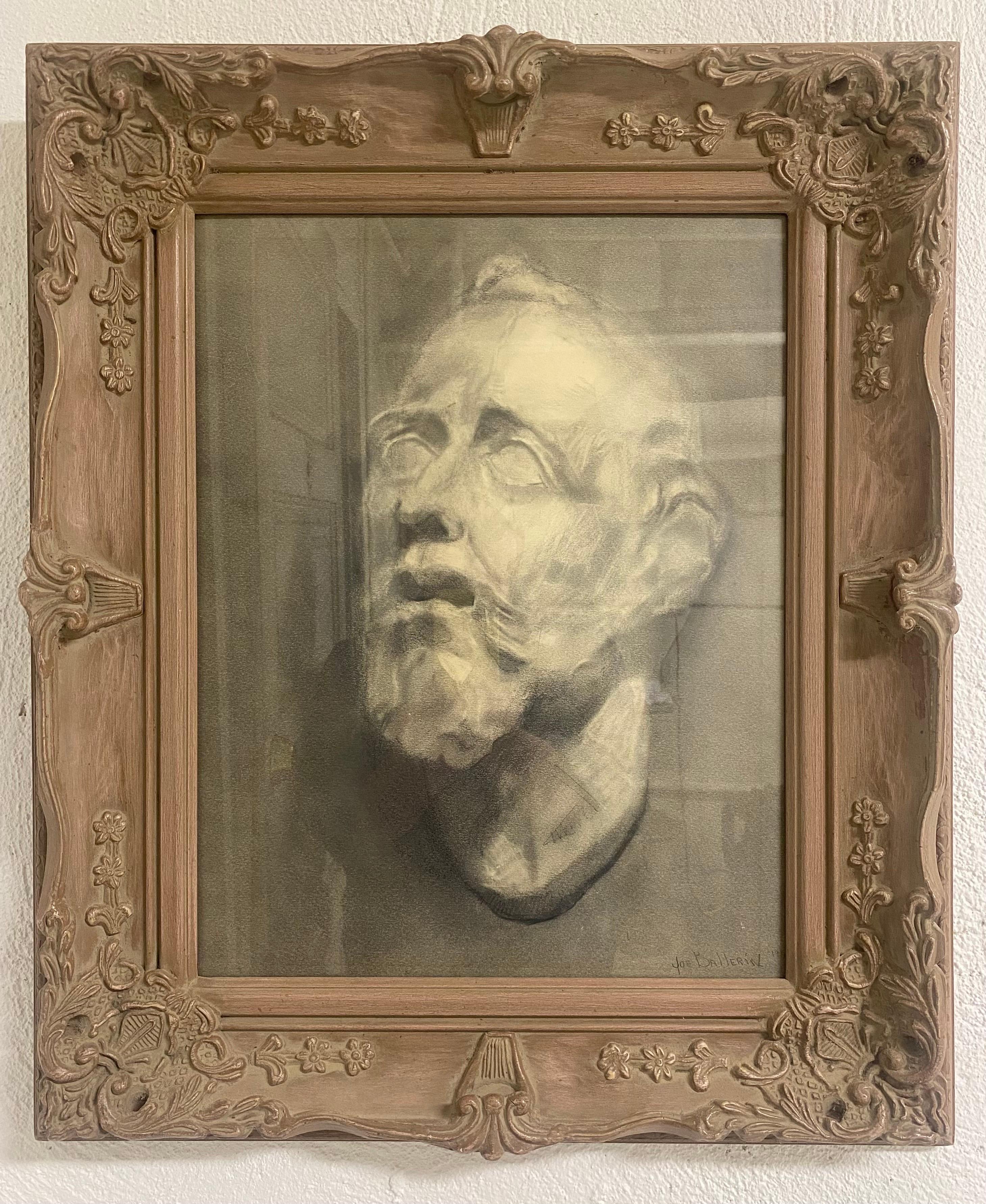 Early 20th century artist study of a classical bust pencil on paper For Sale 3