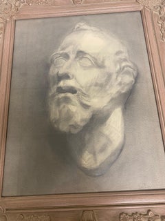 Early 20th century artist study of a classical bust pencil on paper