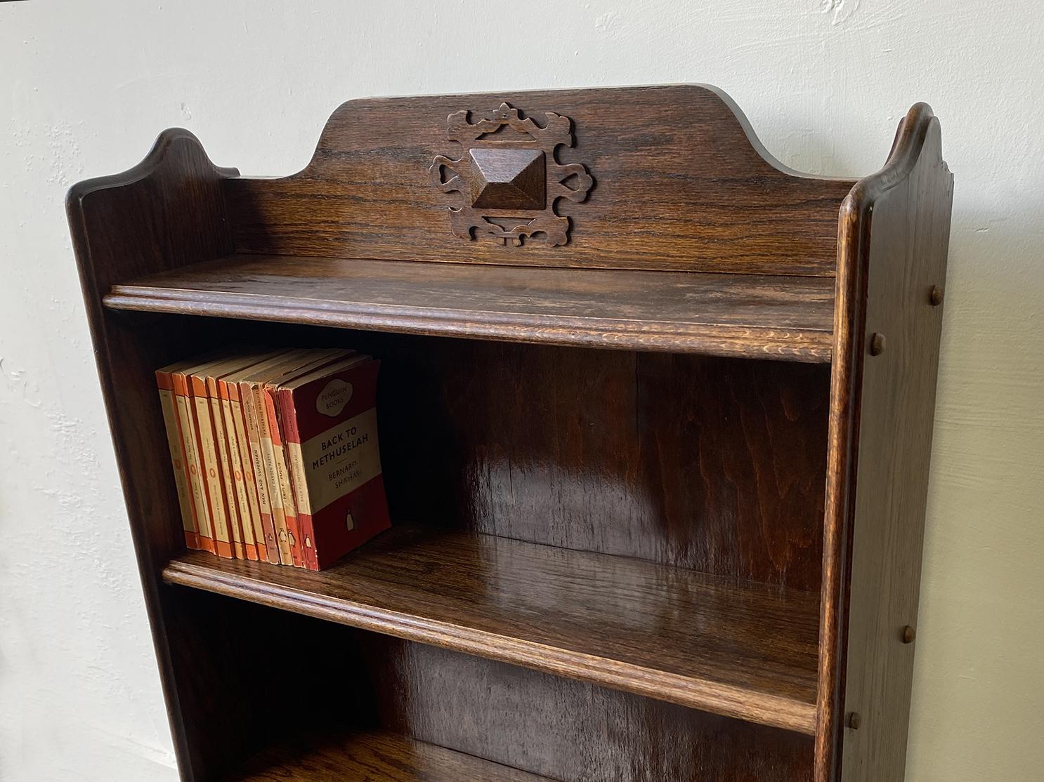 19th Century Early 20th century Arts and Crafts oak book shelves