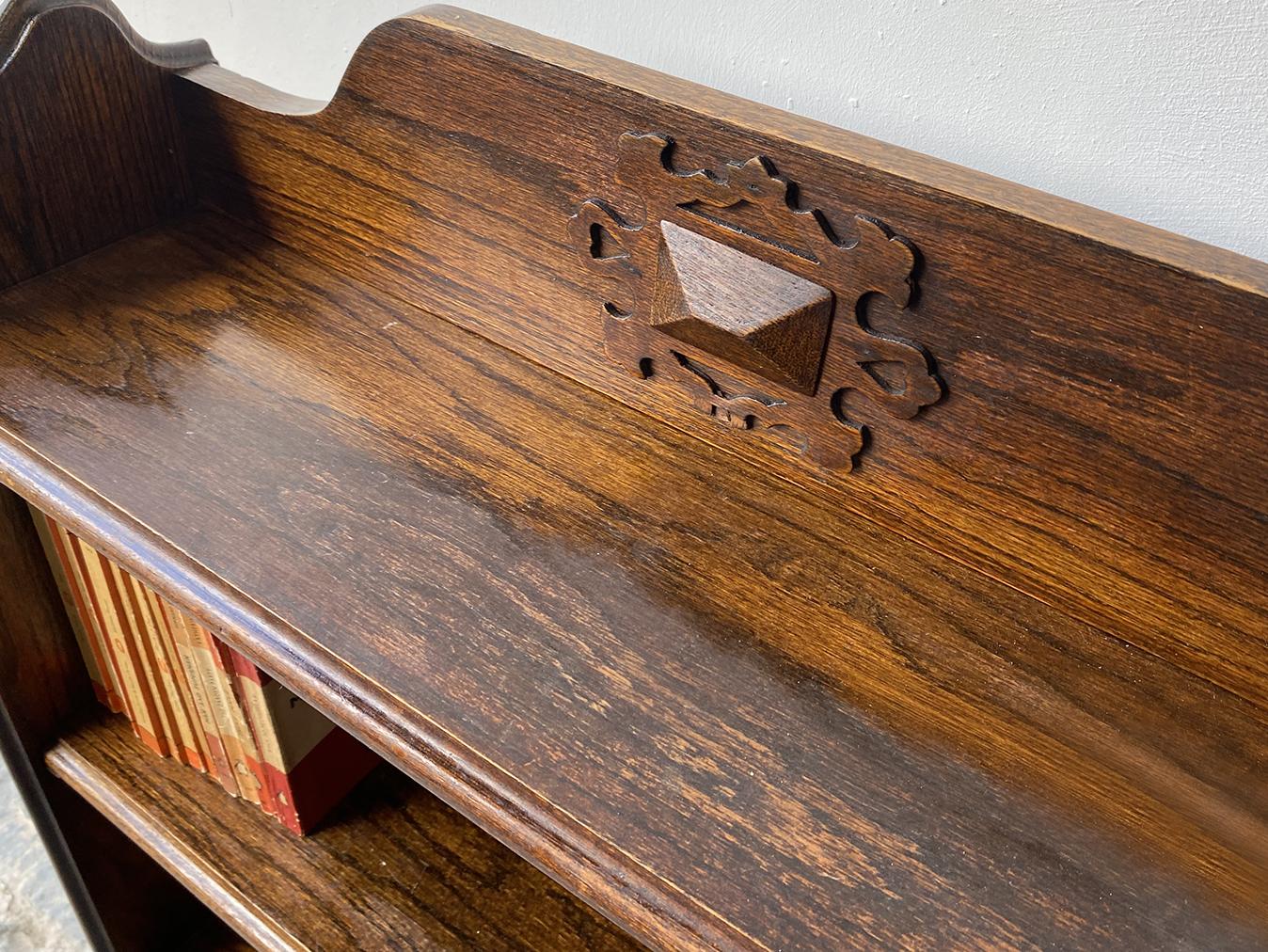 Early 20th century Arts and Crafts oak book shelves 3