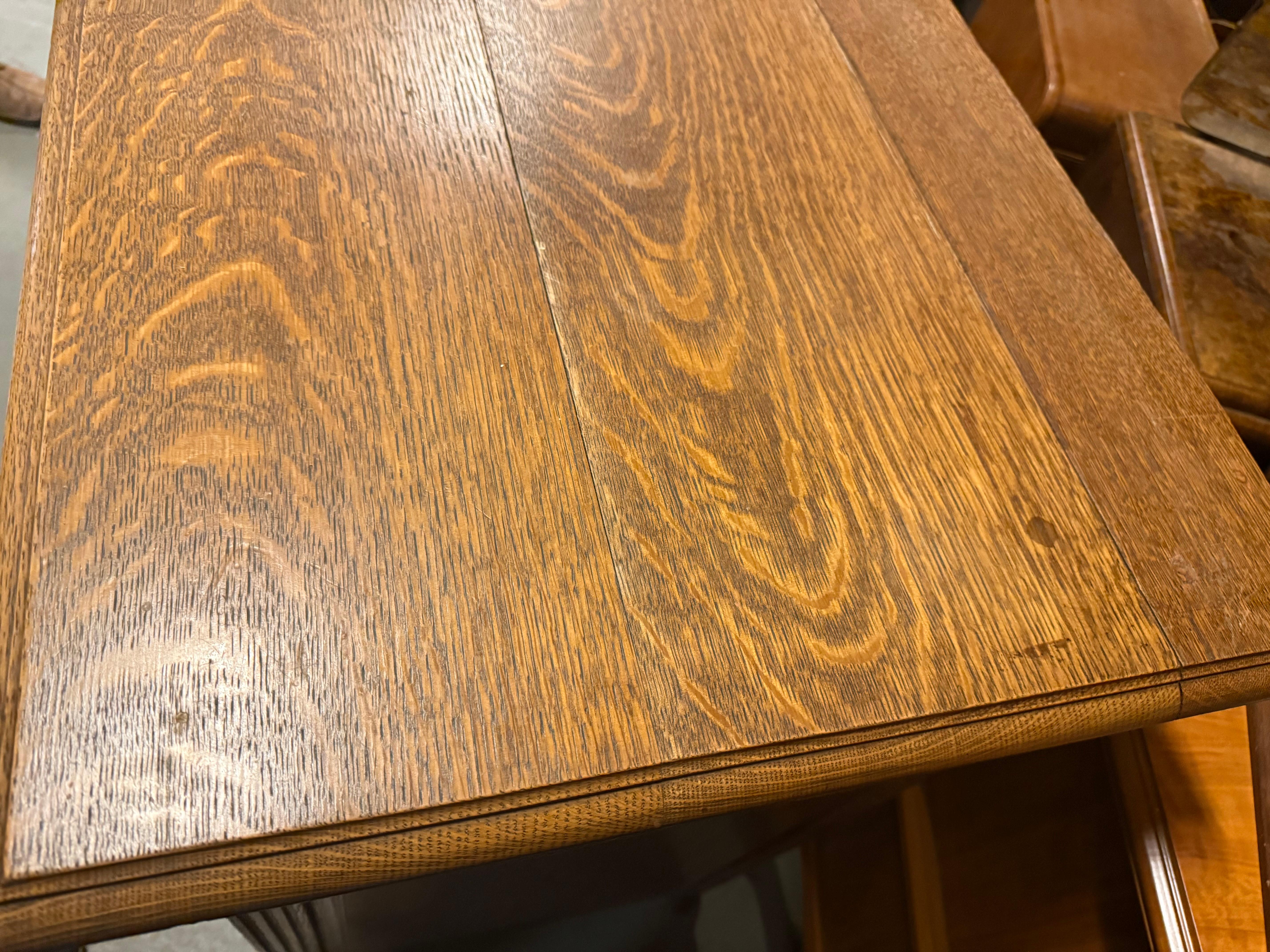 Early 20th Century Arts and Crafts Solid Oak Sideboard For Sale 14