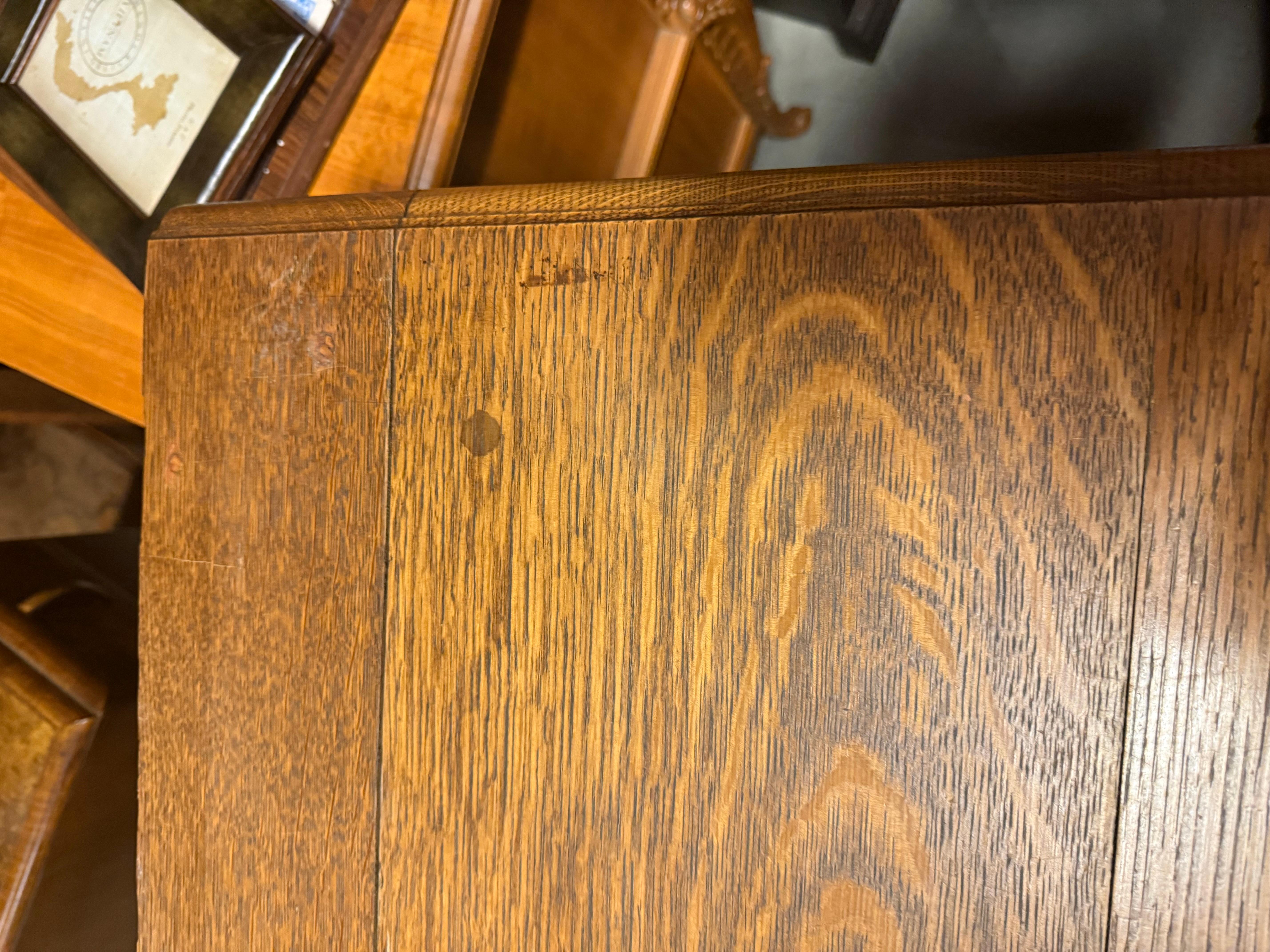 Early 20th Century Arts and Crafts Solid Oak Sideboard For Sale 15