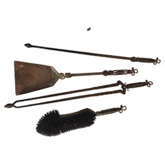 Early 20th Century Arts & Crafts 5 Piece Hand Wrought Fireplace Tool Set