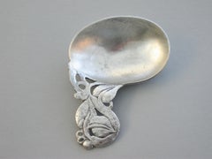 Early 20th Century Arts & Crafts Hammered Silver Caddy Spoon, 1927