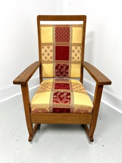 Early 20th Century Arts & Crafts Period Quartersawn Tiger Oak Rocking Chair
