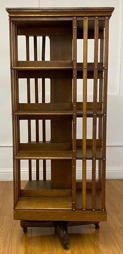 Early 20th Century Arts & Crafts Rotating Bookcase, C.1900-1910