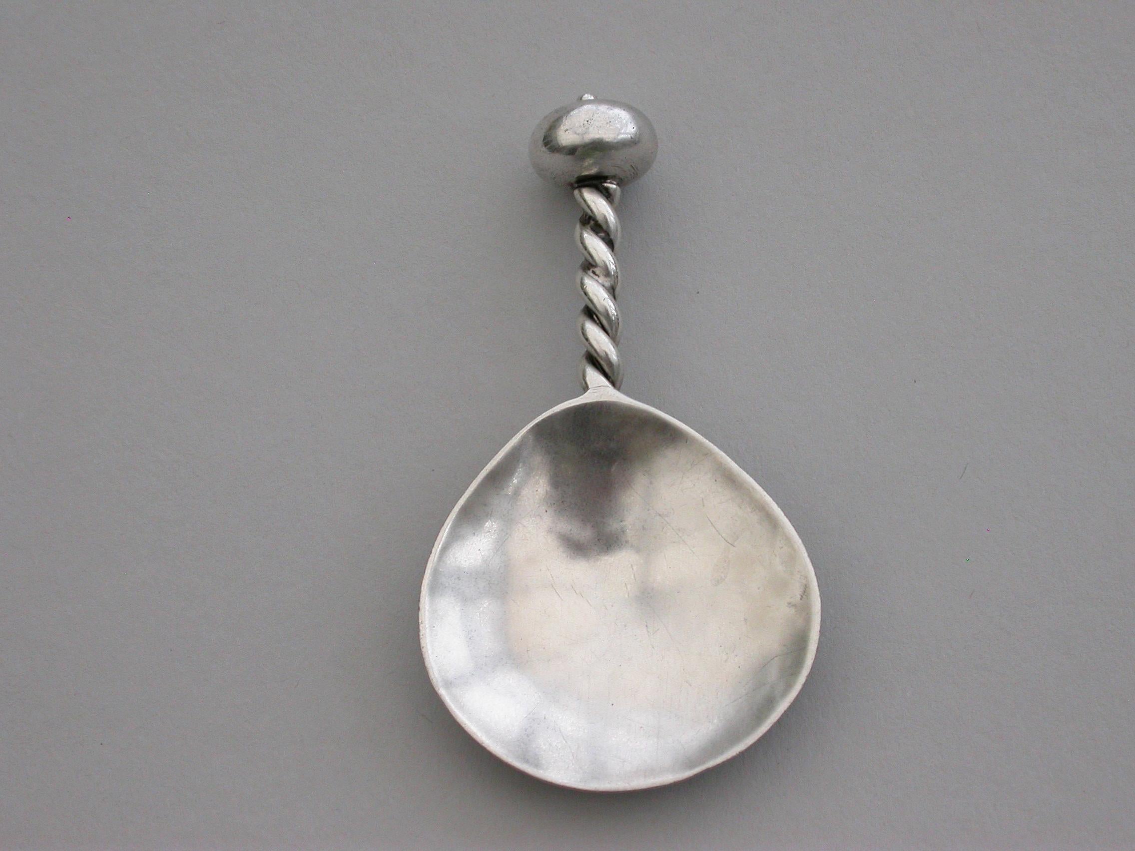 English Early 20th Century Arts & Crafts Silver Caddy Spoon For Sale