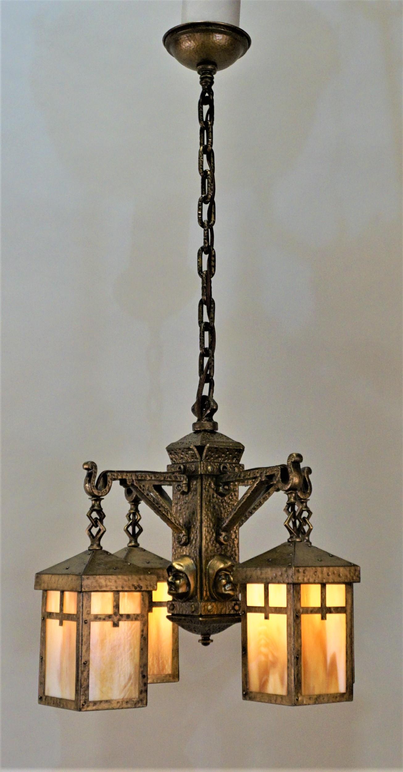 antique arts and crafts chandelier