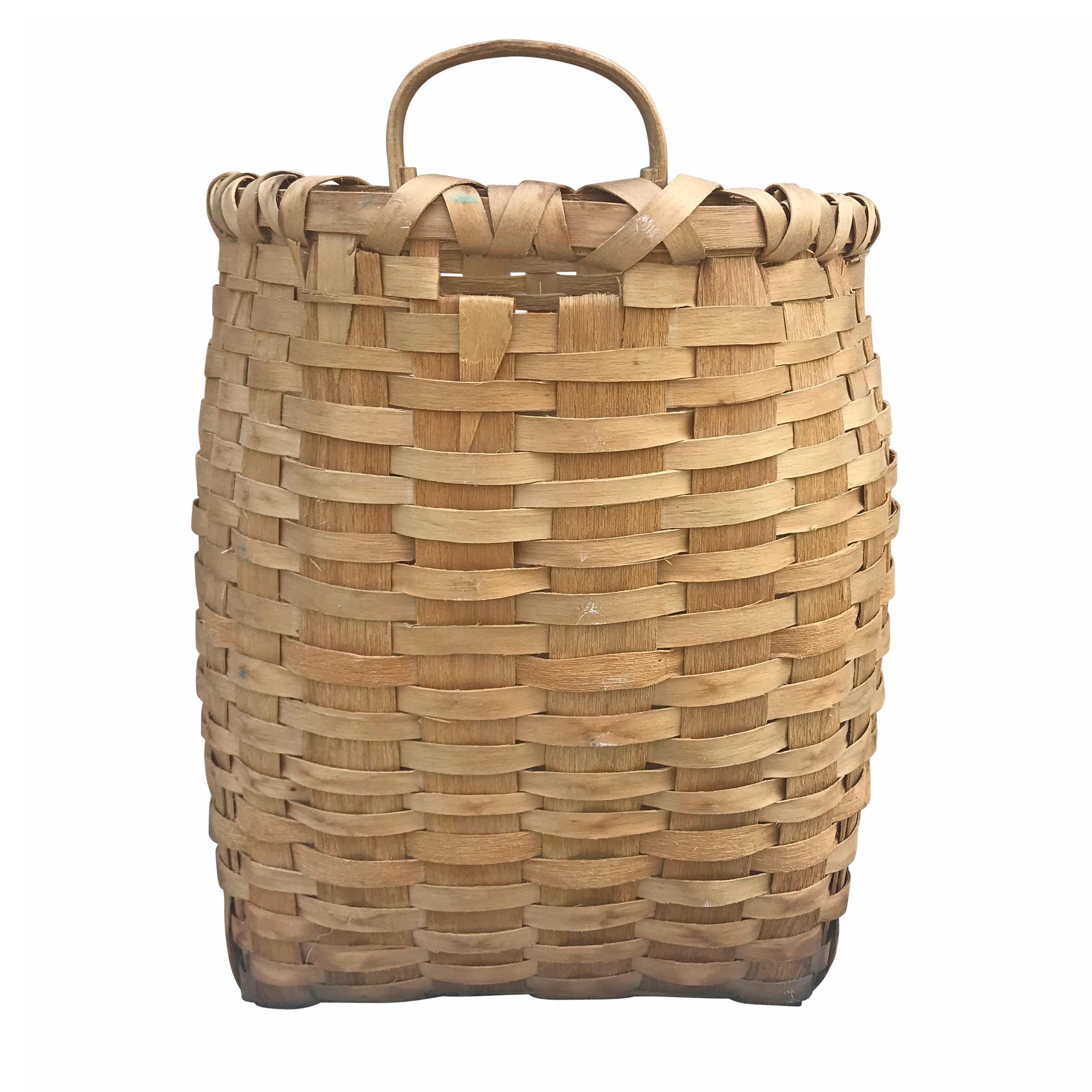 American Early 20th Century Ash Splint Basket
