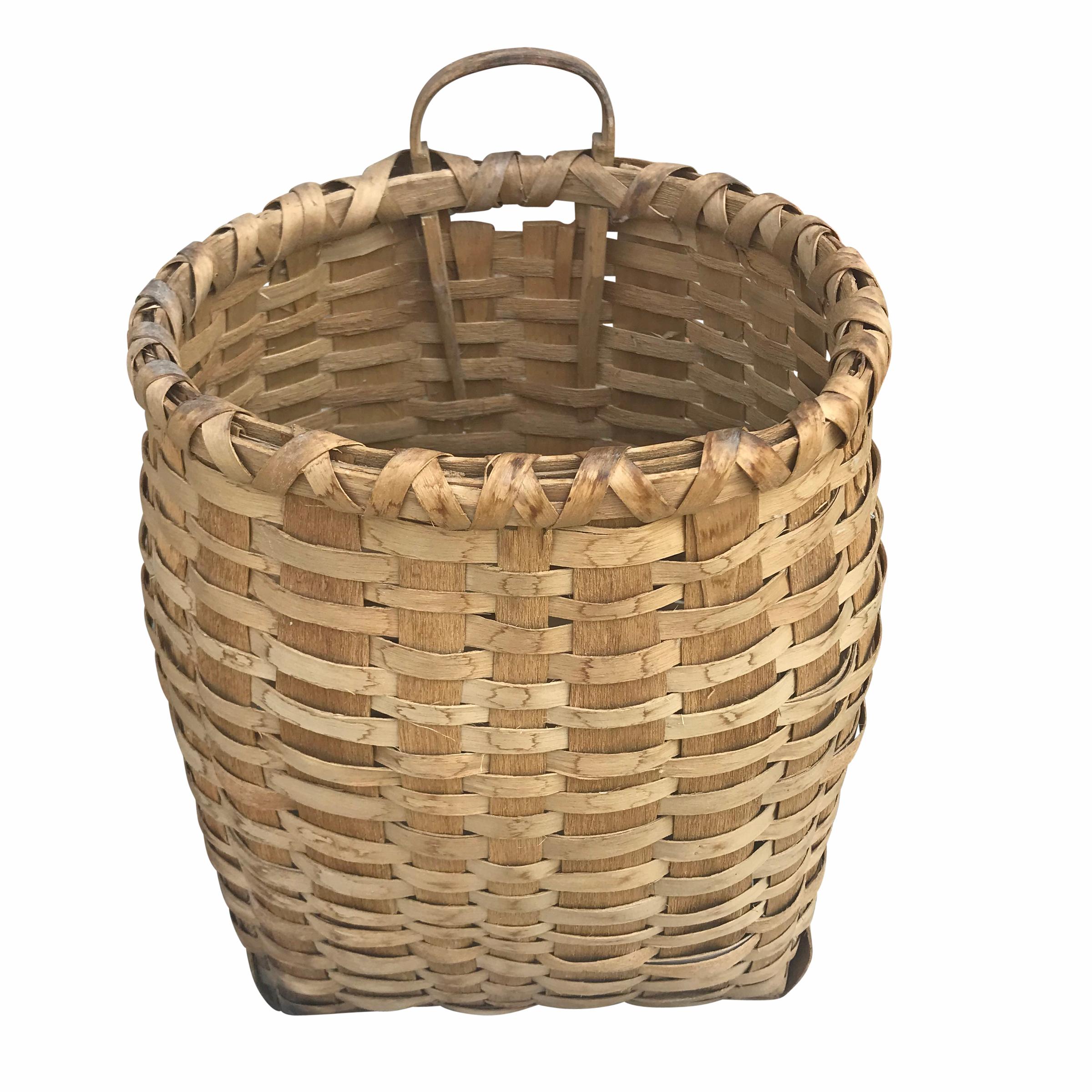 Hand-Woven Early 20th Century Ash Splint Basket
