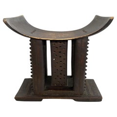 Early 20th Century Ashanti Tribe Hand Carved Stool, Ghana, Africa