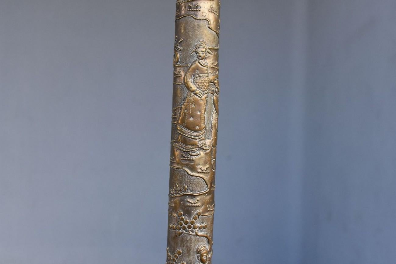 Early 20th Century Asian Pipe Silver Metal For Sale 4