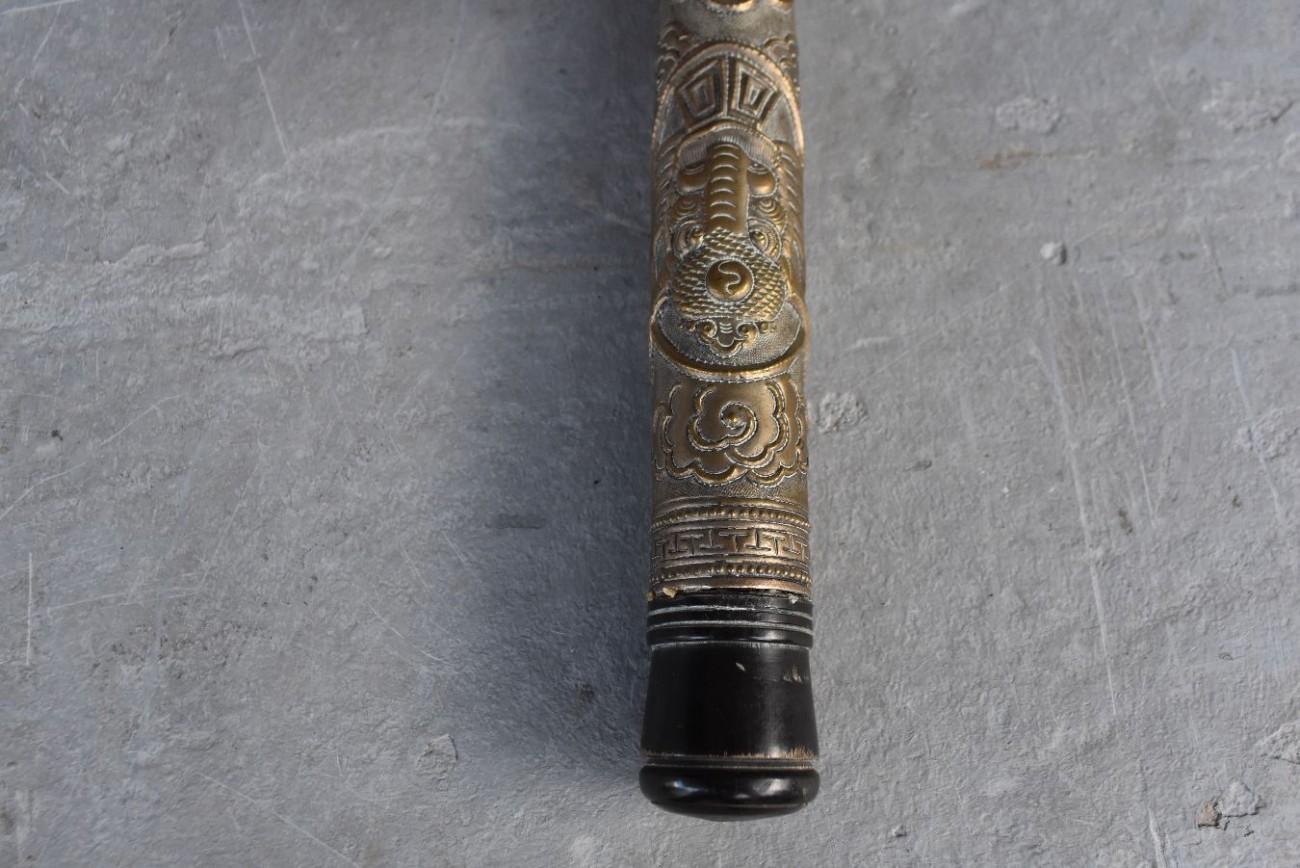 Early 20th Century Asian Pipe Silver Metal For Sale 3