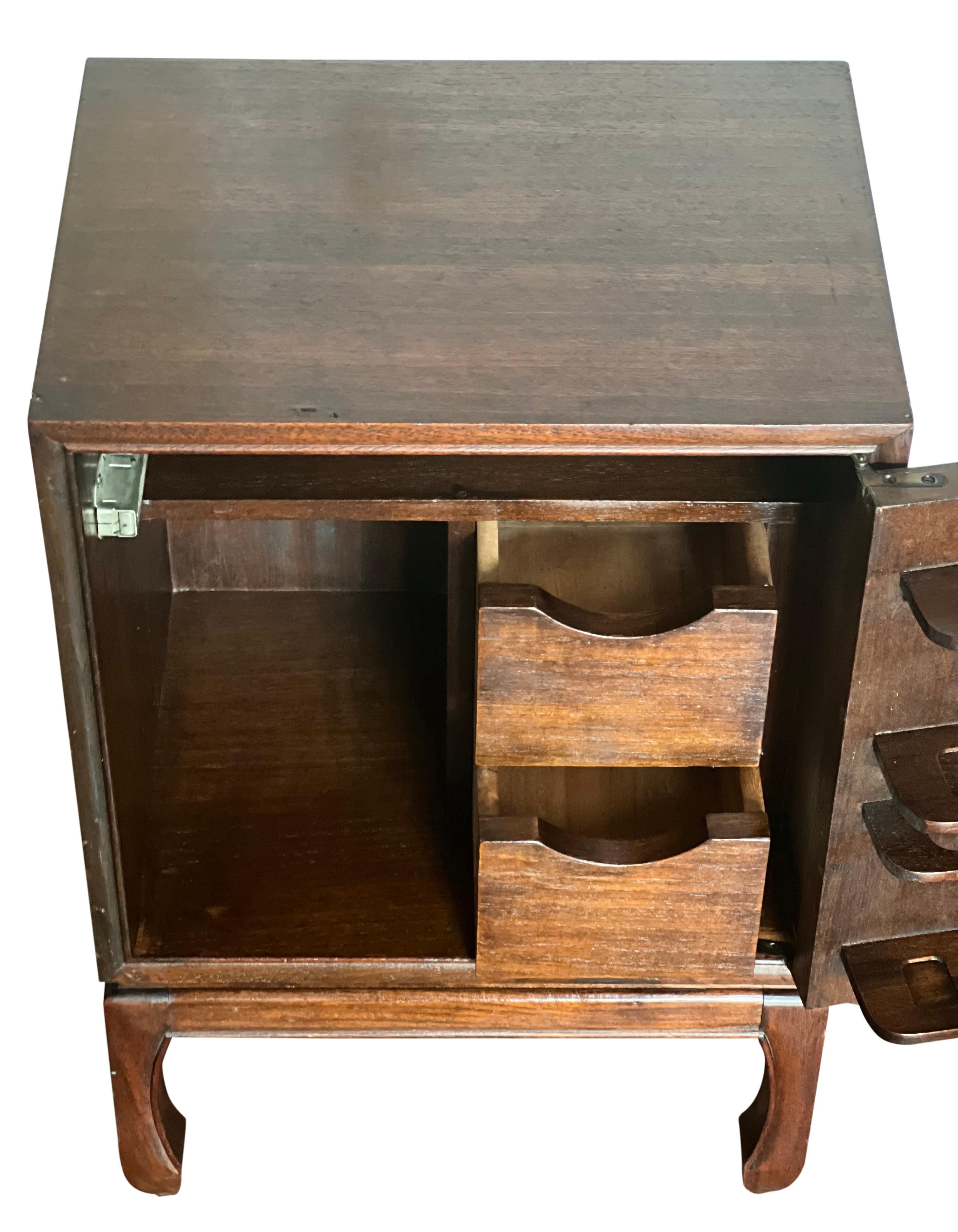 Early 20th Century Asian Style Petite Pipe and Tobacco Cabinet For Sale 1