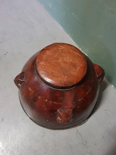 Early 20th Century Asian Wooden Stock Pot with Characters