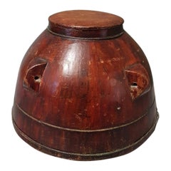 Early 20th Century Asian Wooden Stock Pot with Characters