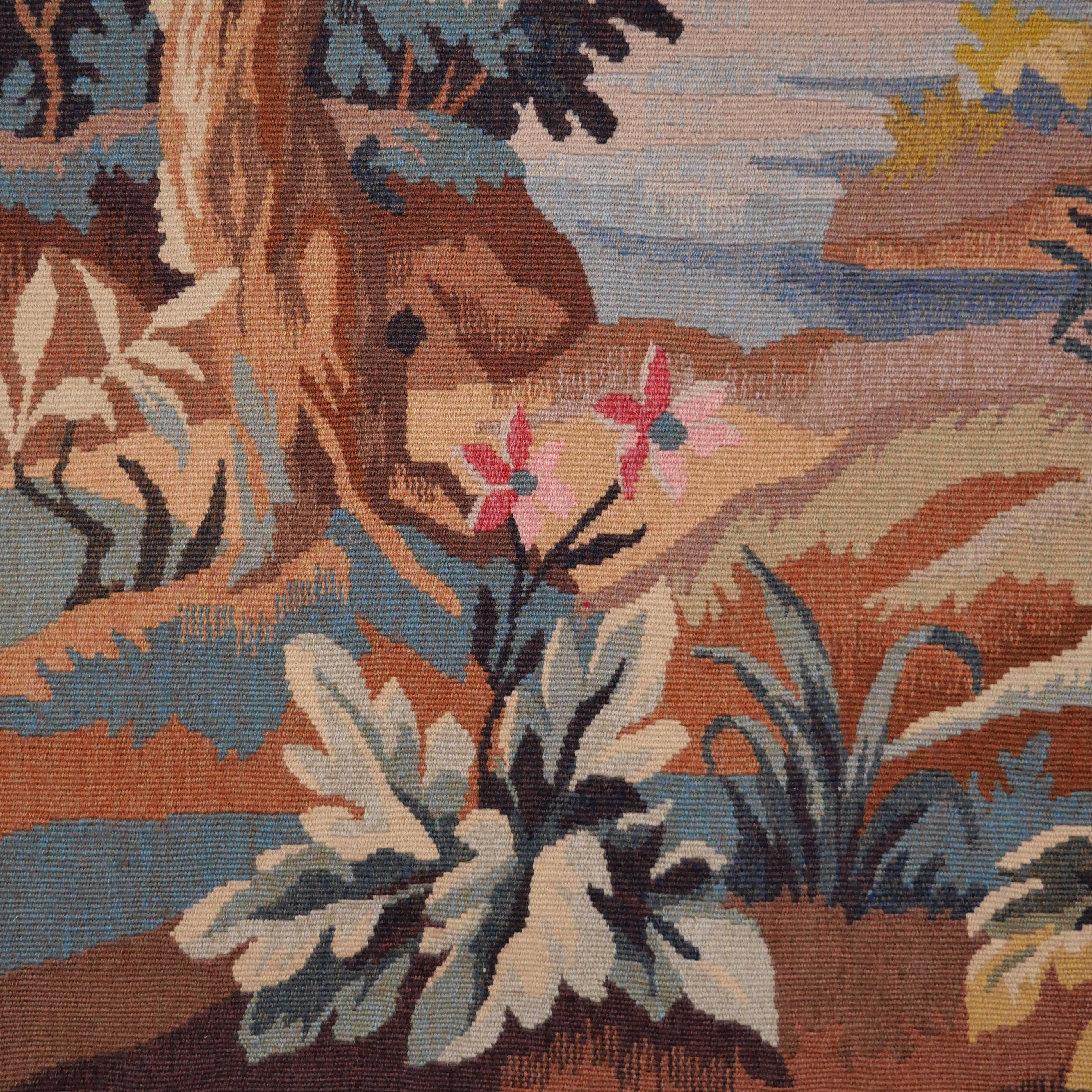 Aubusson Verdure-Wandteppich des frühen 20. Jahrhunderts im Zustand „Gut“ im Angebot in LYON, FR