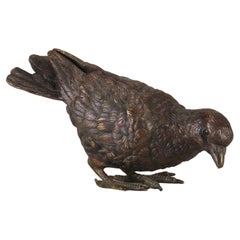 Early 20th Century, Austrian Bronze Entitled "Feeding Pigeon"