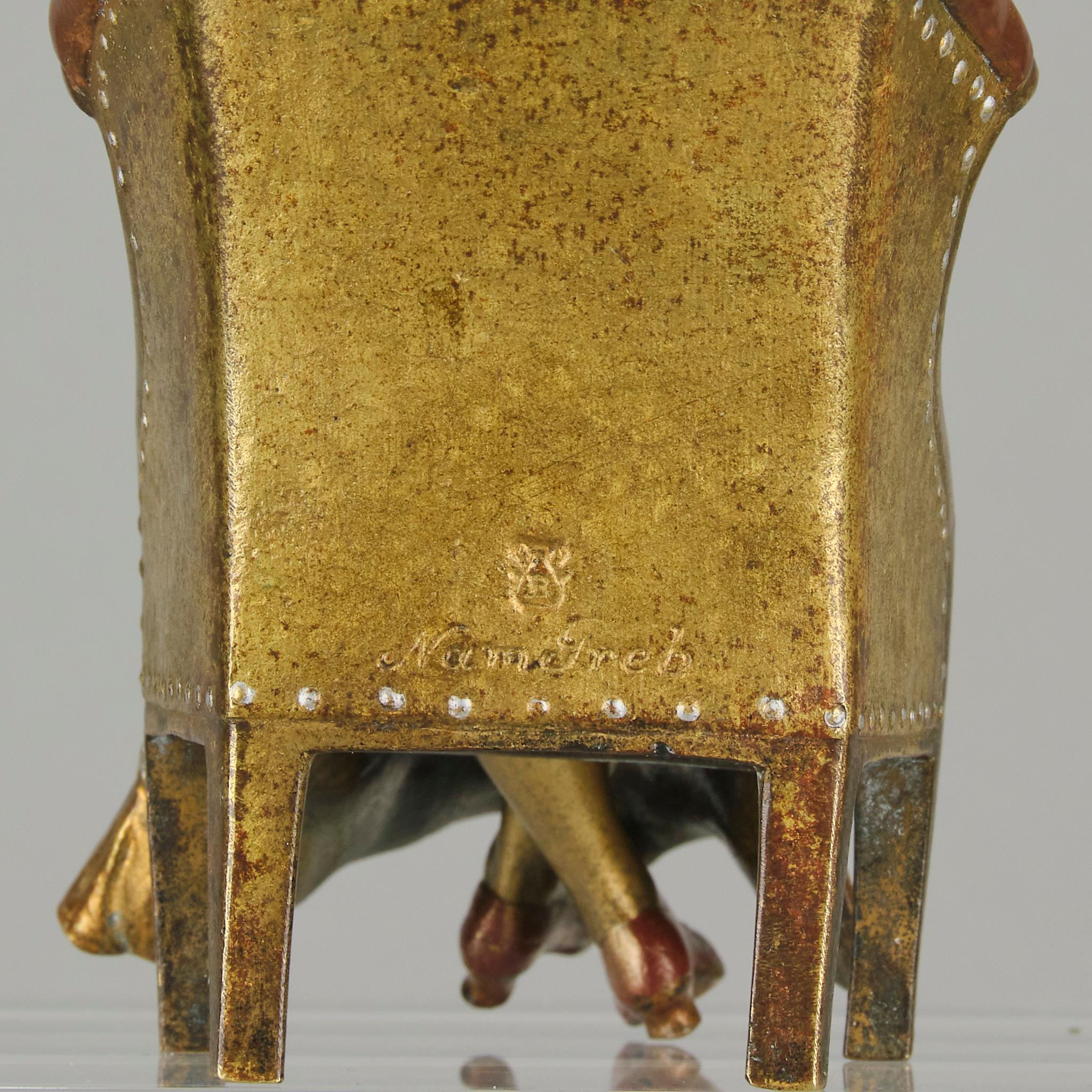 Österreichische Bronze des frühen 20. Jahrhunderts mit dem Titel „Lady Reading“ von Franz Bergman im Angebot 15