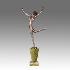 Early 20th Century Austrian Bronze Sculpture entitled "Joyful" by Josef Lorenzl