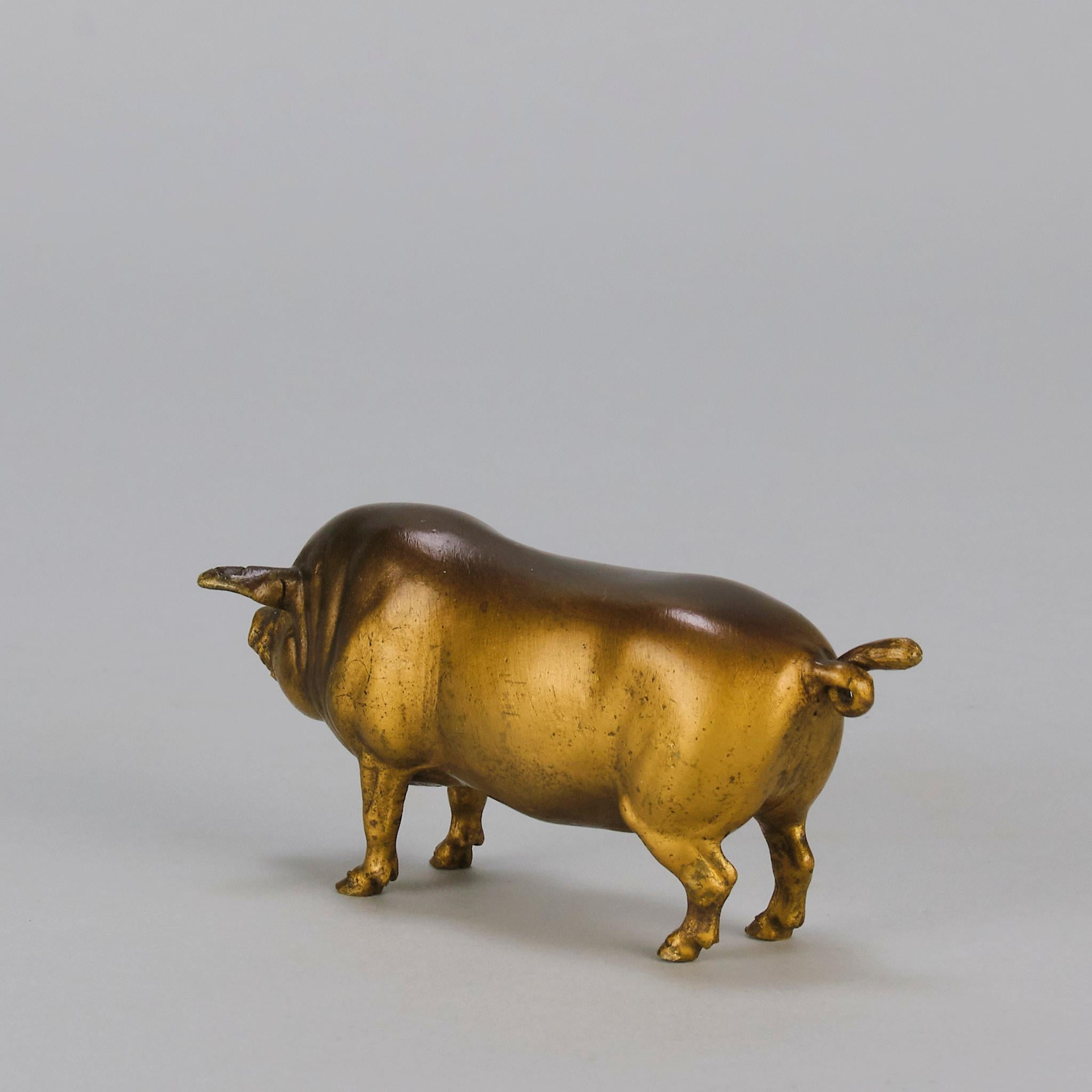 Österreichische Bronzeskulptur „Stückendes Schwein“ aus dem frühen 20. Jahrhundert von Franz Bergman im Angebot 1