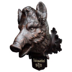 Early 20th Century Austrian Carved Trophy Head