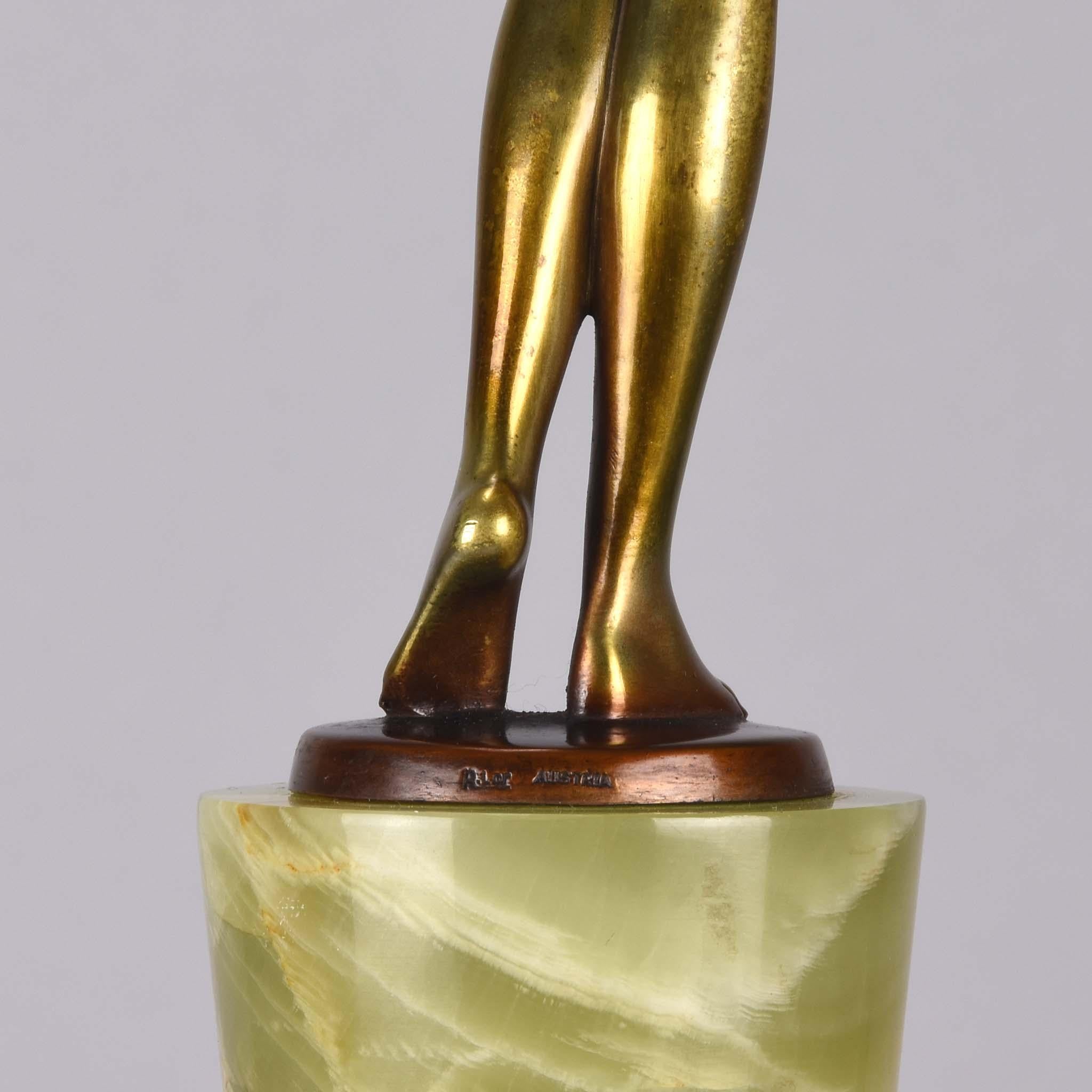 Österreichische Kaltbemalte Bronze des frühen 20. Jahrhunderts „Modesty“ von Josef Lorenzl im Angebot 5