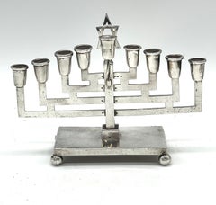 Österreichische Hanukkah-Lampe aus Silber des frühen 20. Jahrhunderts