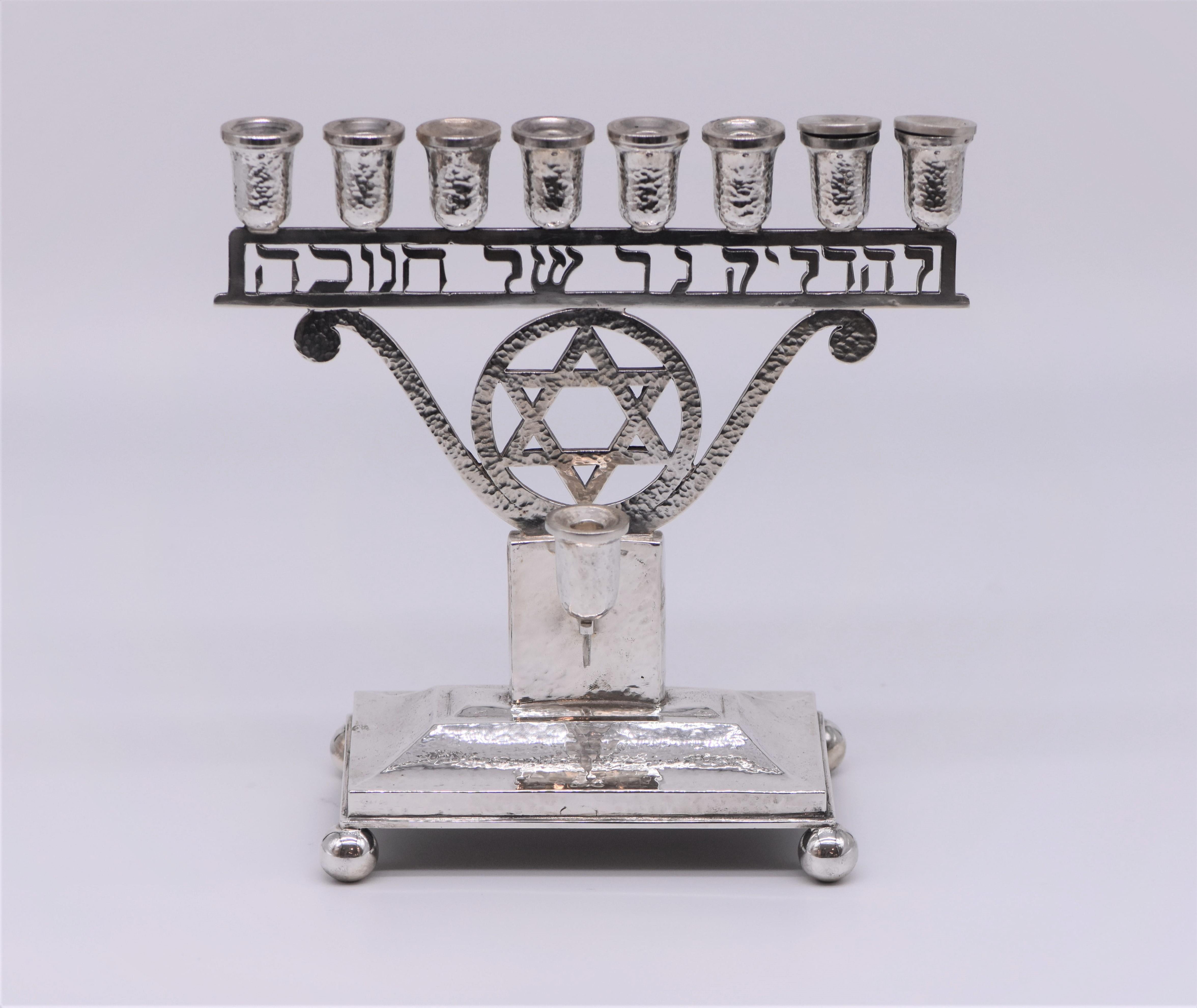 Hand-Crafted Early 20th Century Austrian Silver Hanukkah Lamp