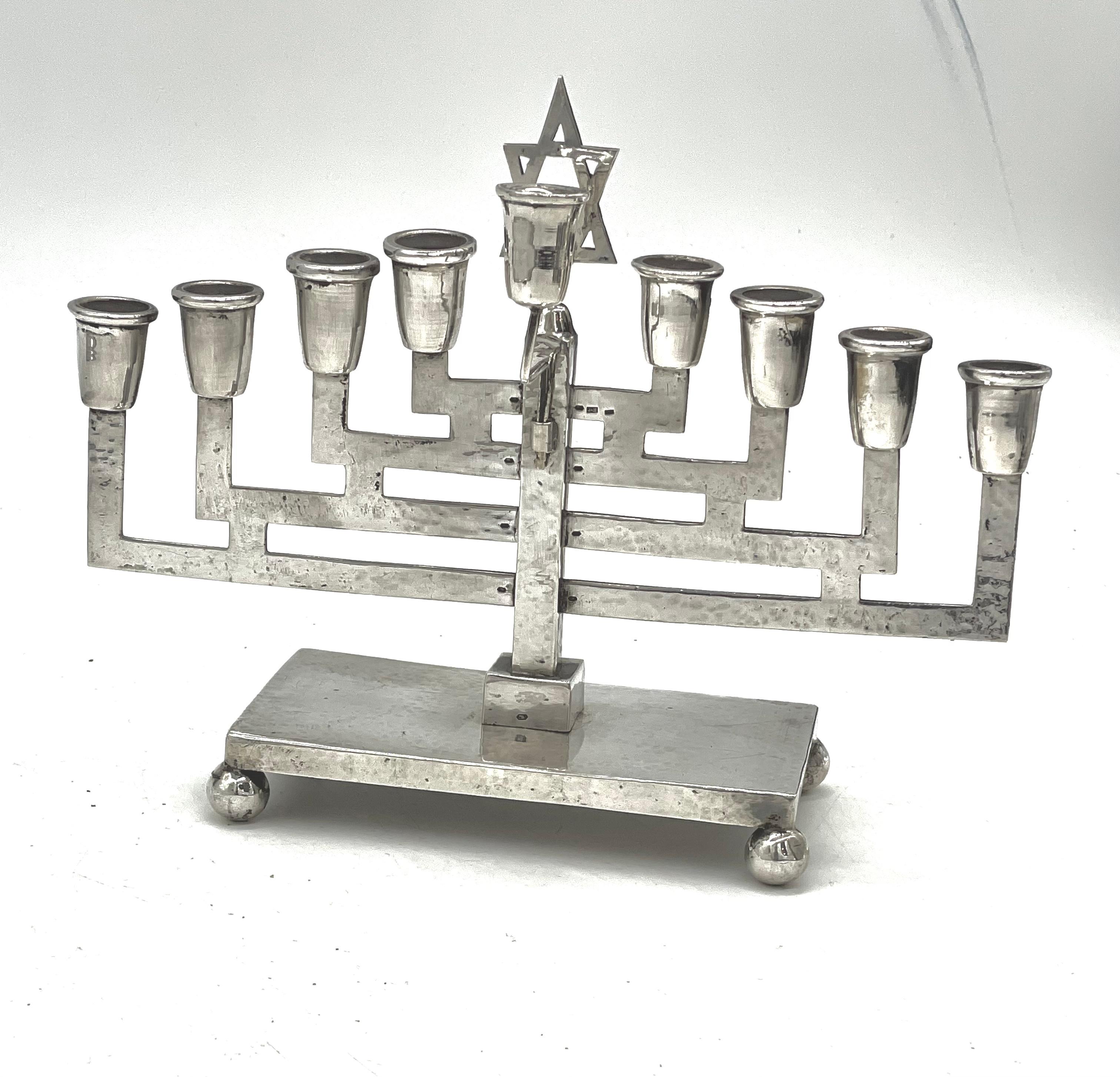 Early 20th Century Austrian Silver Hanukkah Lamp In Excellent Condition In New York, NY