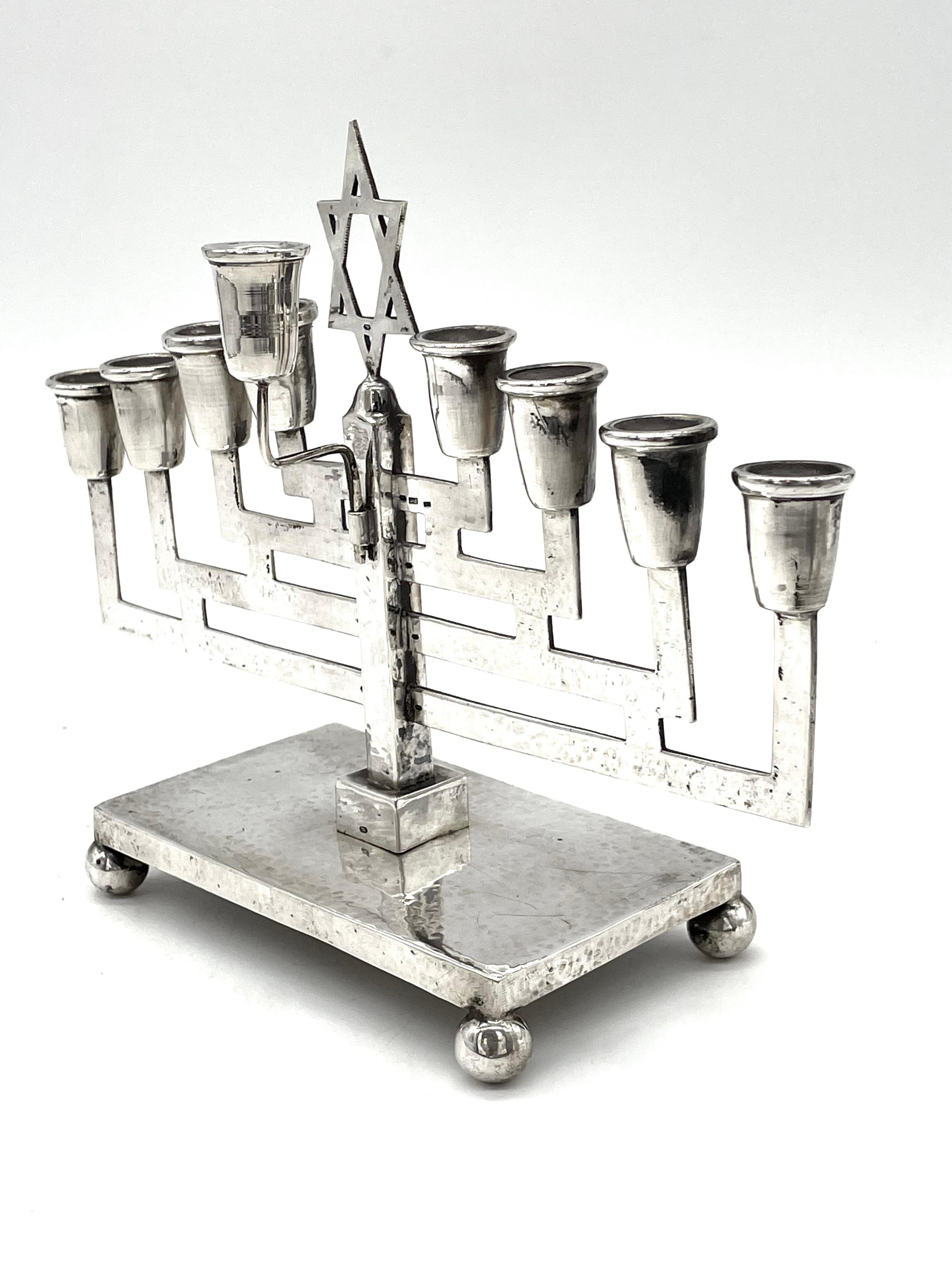 Early 20th Century Austrian Silver Hanukkah Lamp 1