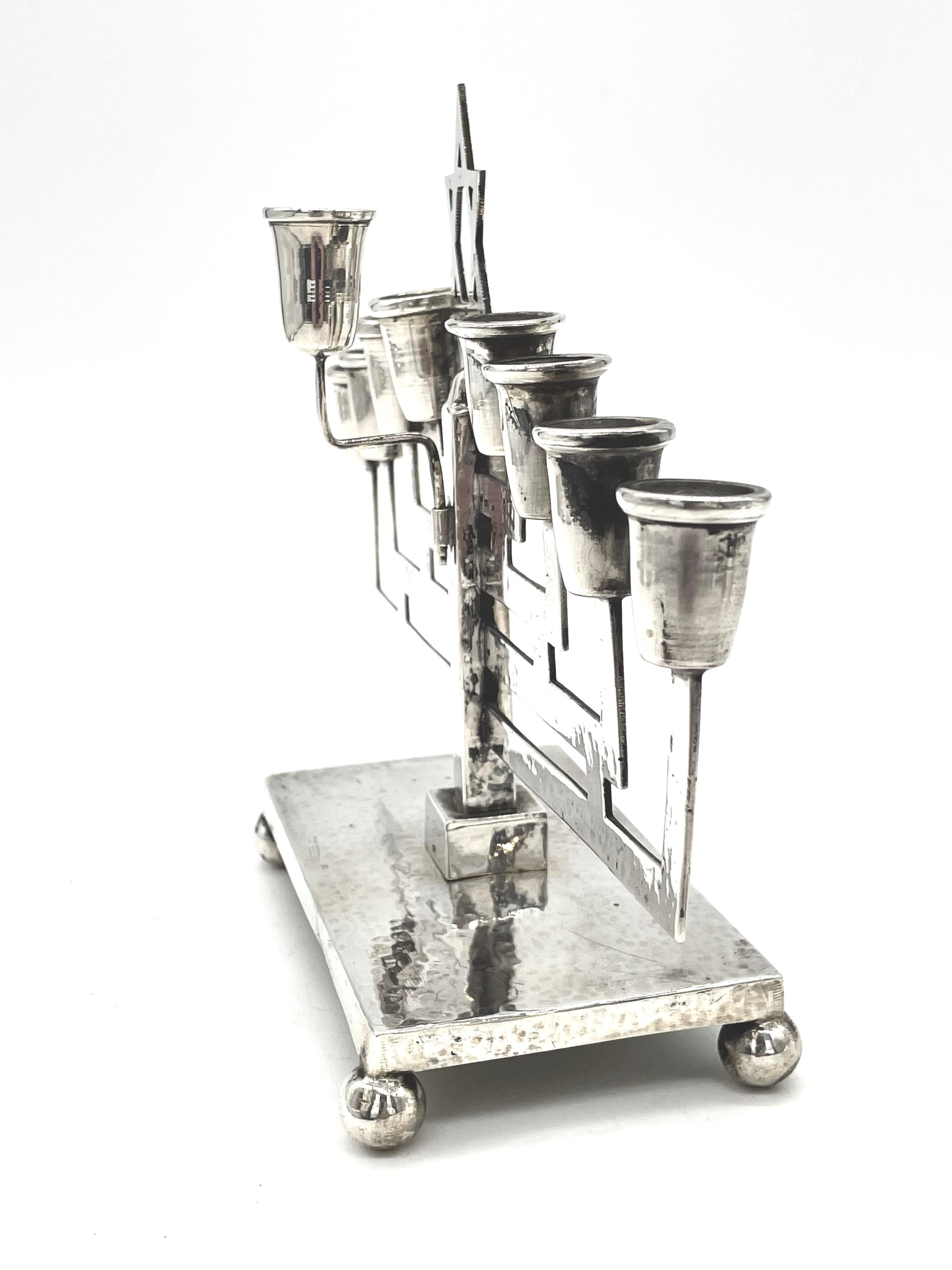 Early 20th Century Austrian Silver Hanukkah Lamp 2