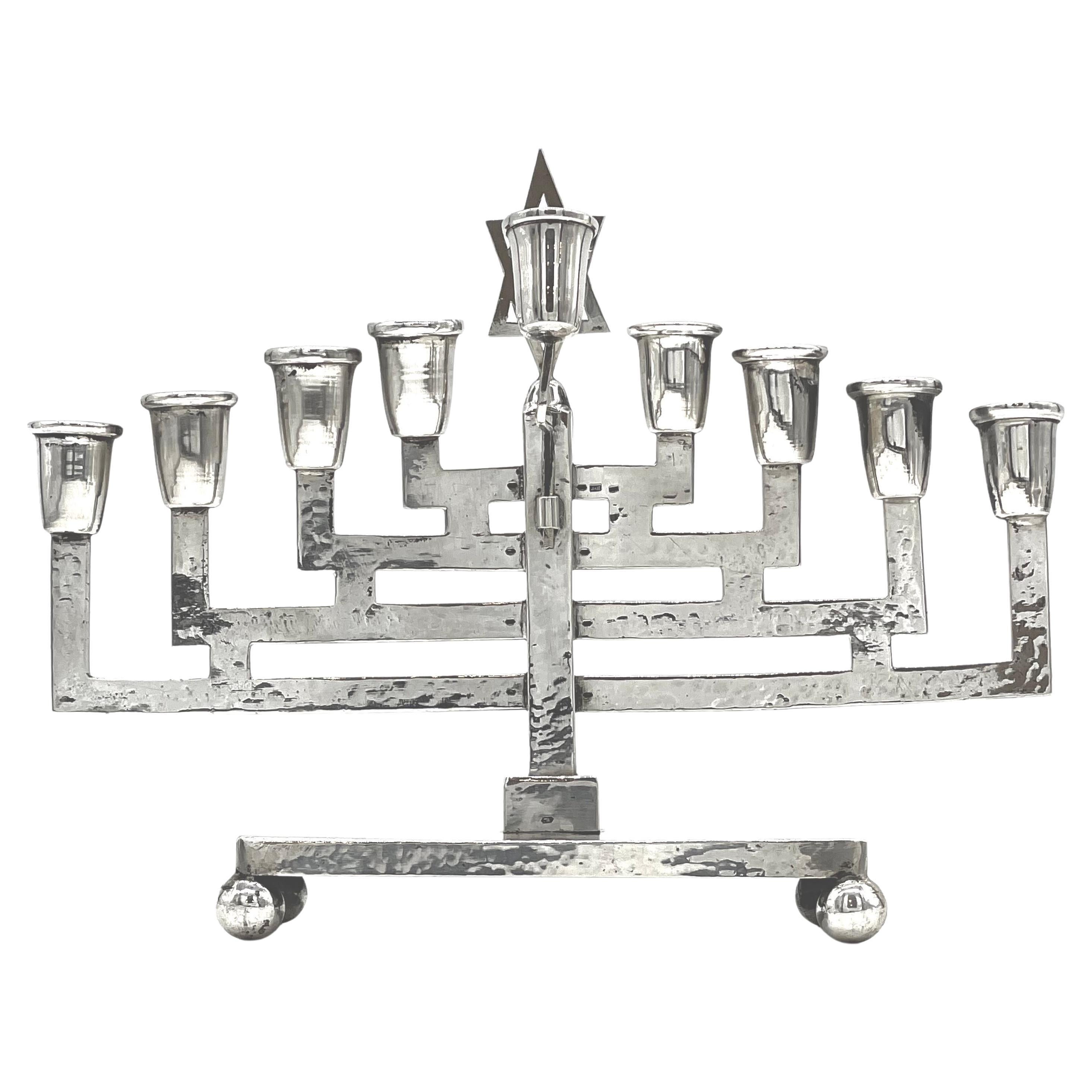 Early 20th Century Austrian Silver Hanukkah Lamp