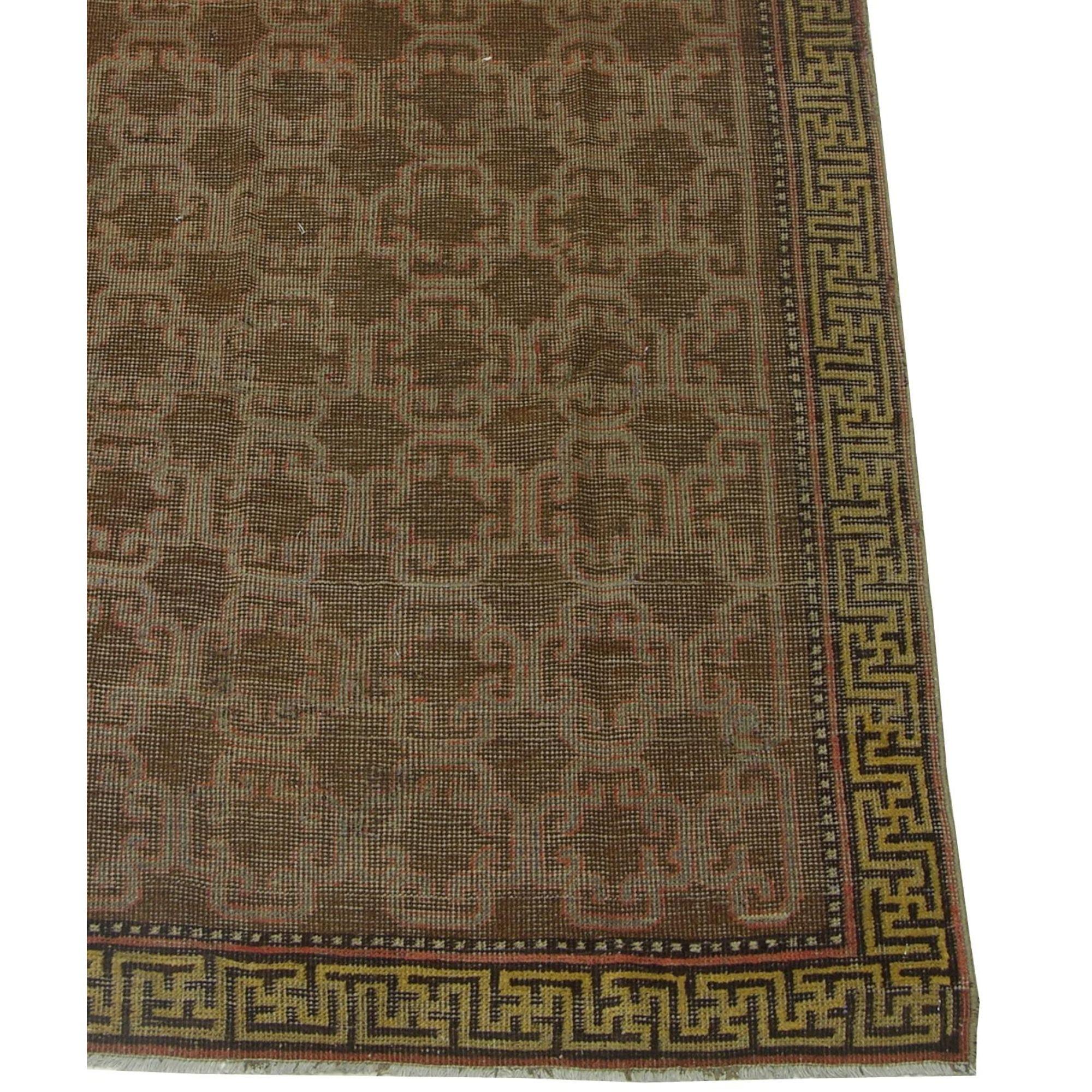 Ca.1900 Authentischer usbekischer Samarkand-Teppich 5'11'' x 3'2'', Stammes- und traditionell, Wolle mit Baumwollfond