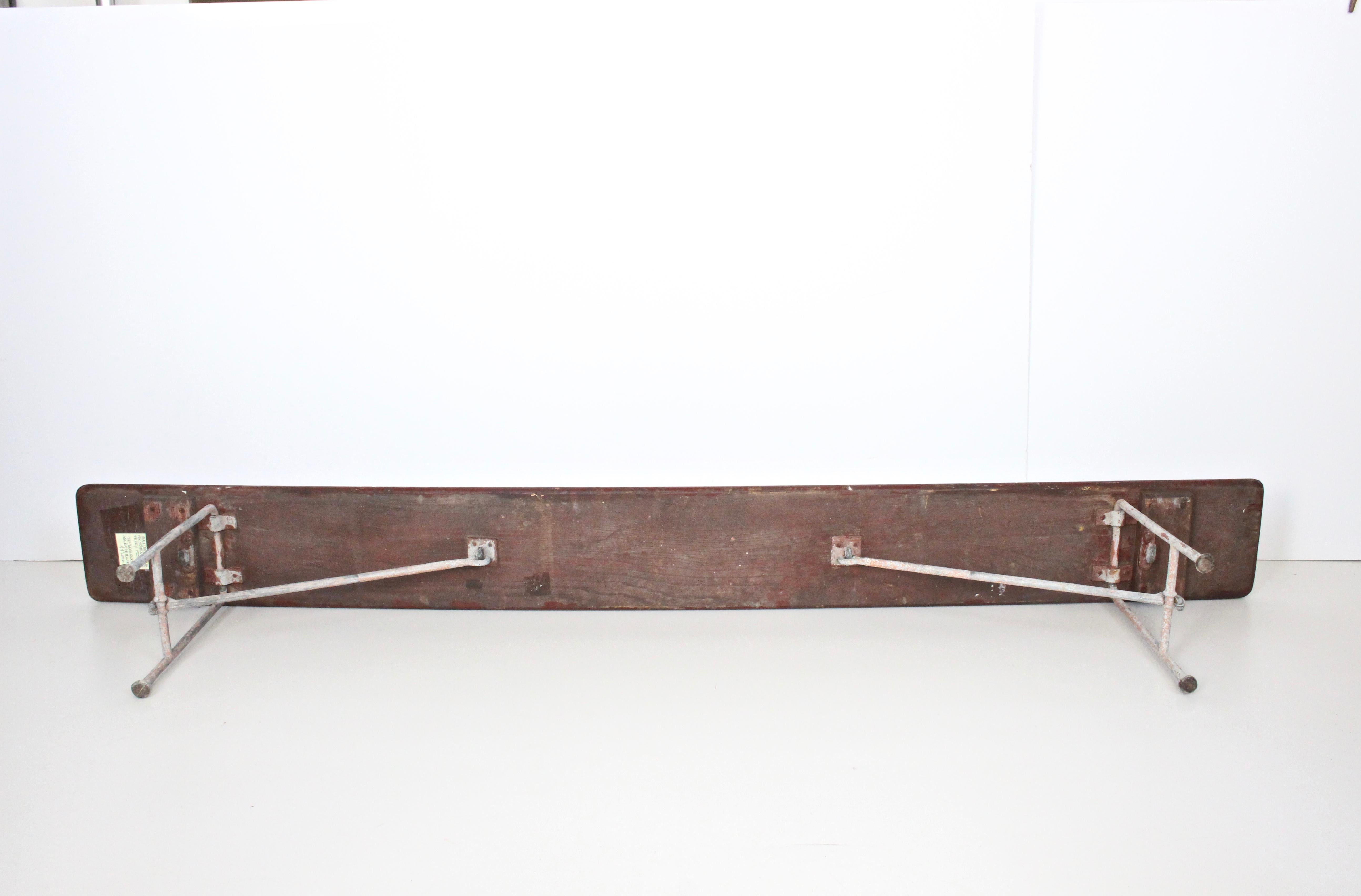 Early 20th Century Staten Island Ferry Auxiliary Hickory and Bronze Bench For Sale 7