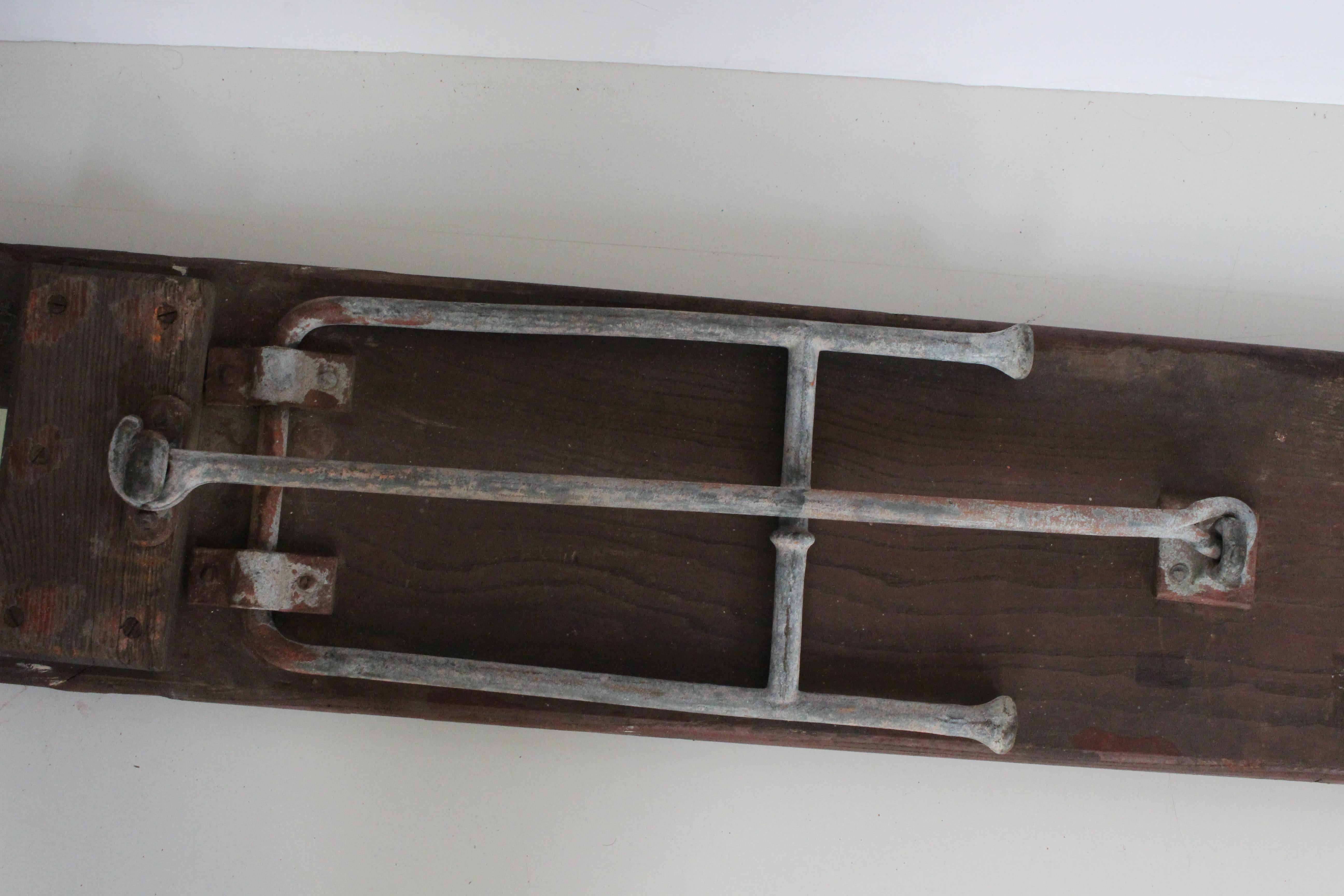 Early 20th Century Staten Island Ferry Auxiliary Hickory and Bronze Bench For Sale 9