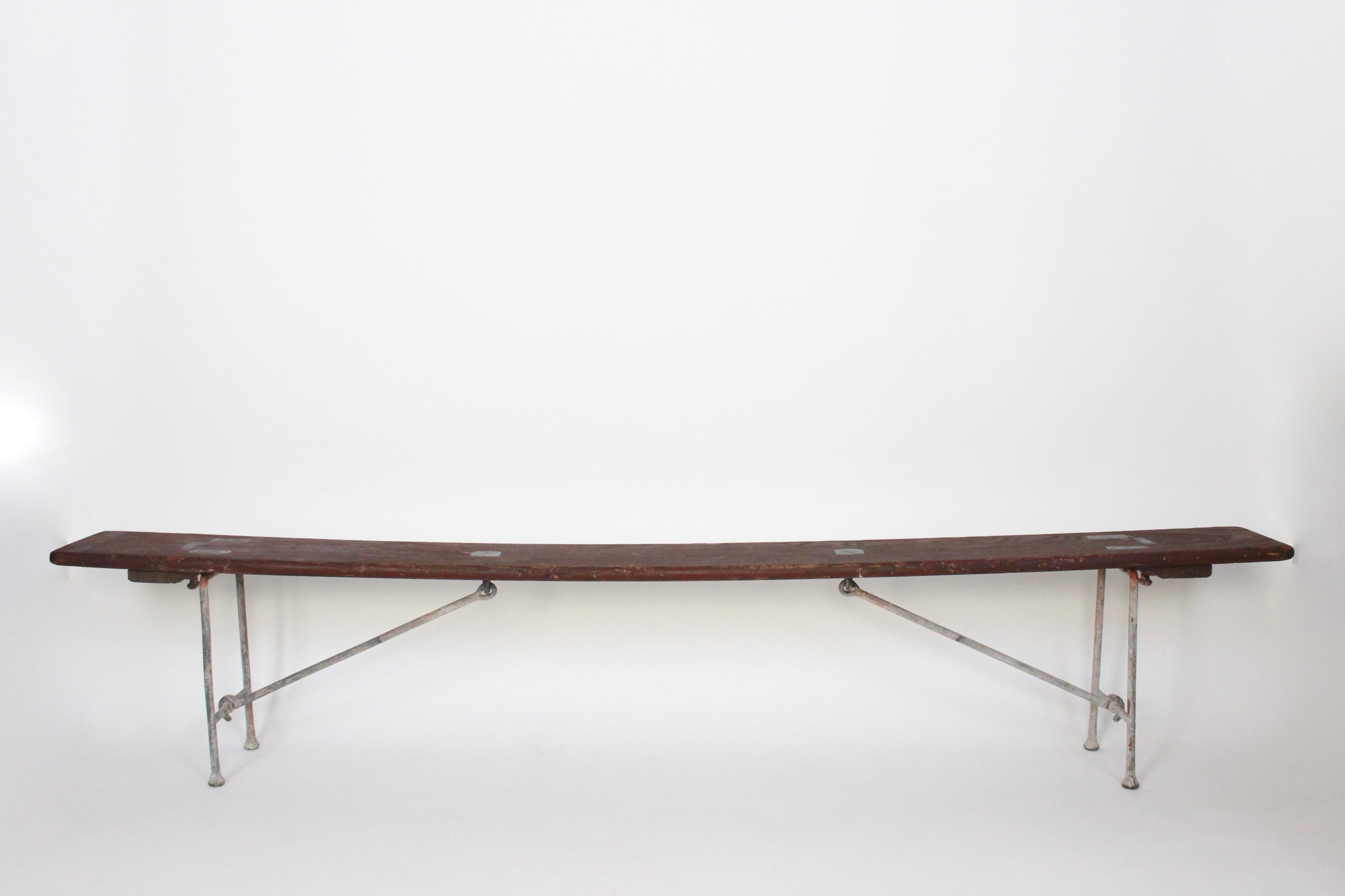 Early 20th Century Staten Island Ferry Auxiliary Hickory and Bronze Bench For Sale 12