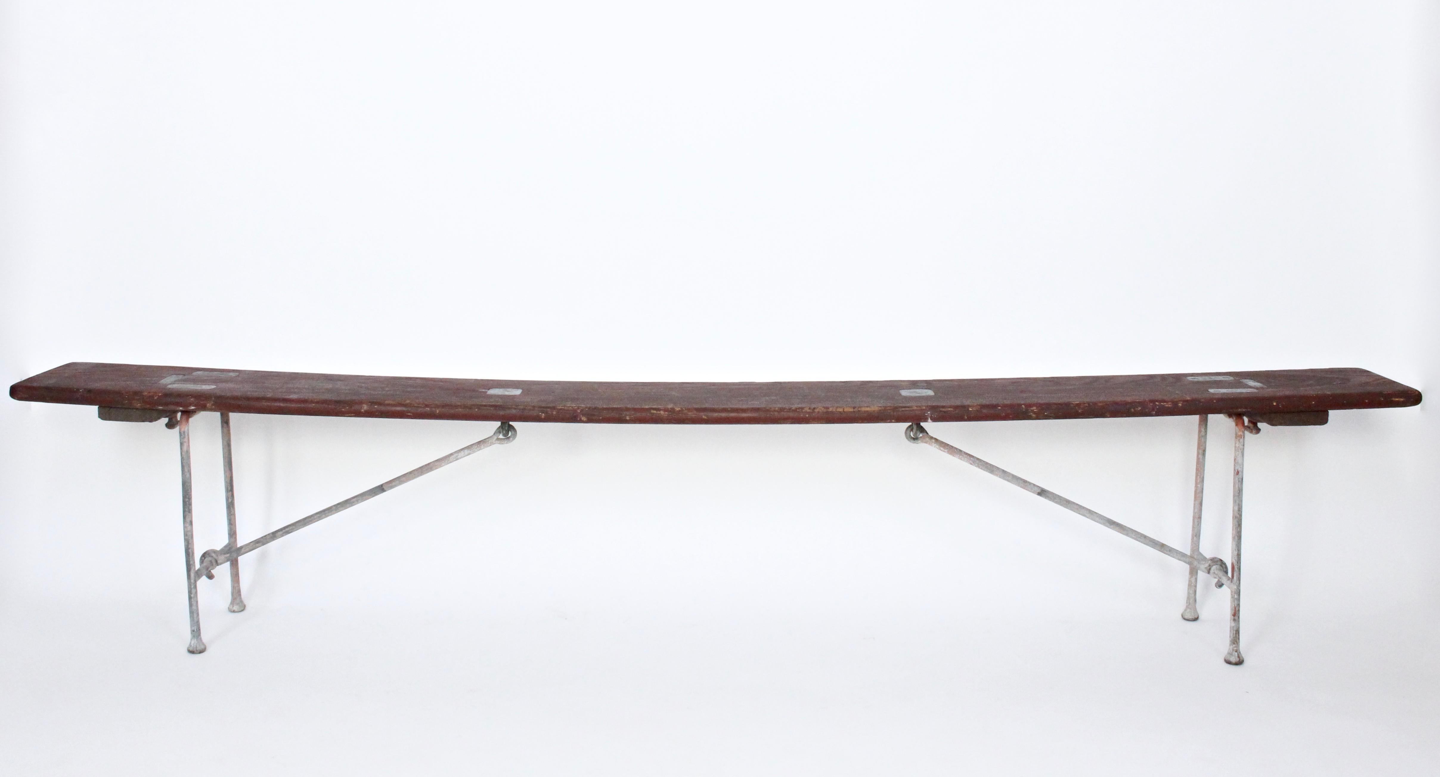 Early 20th Century Staten Island Ferry Auxiliary Hickory and Bronze Bench For Sale 13